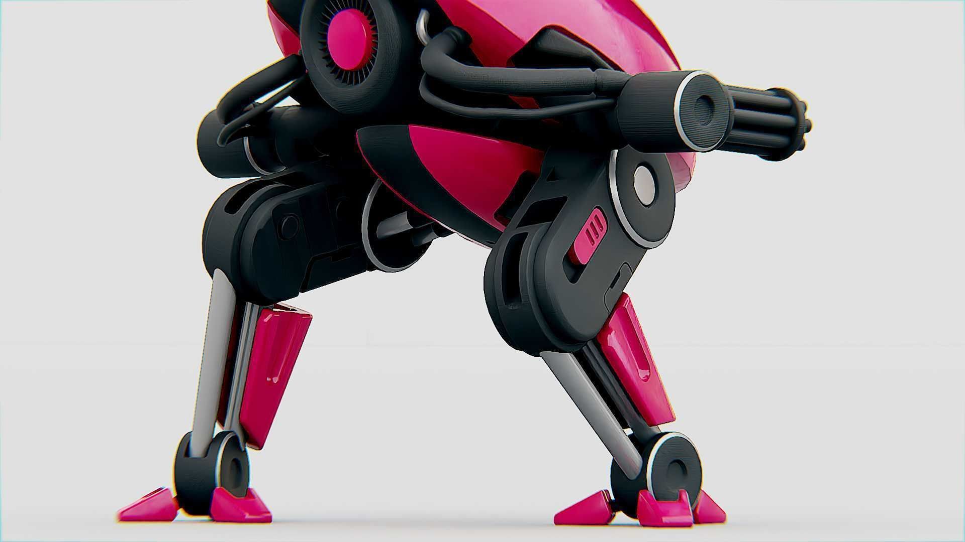 MILITARY BOT B-6000 Rigged for Unreal Engine - Unity - MIXAMO 3D model_26