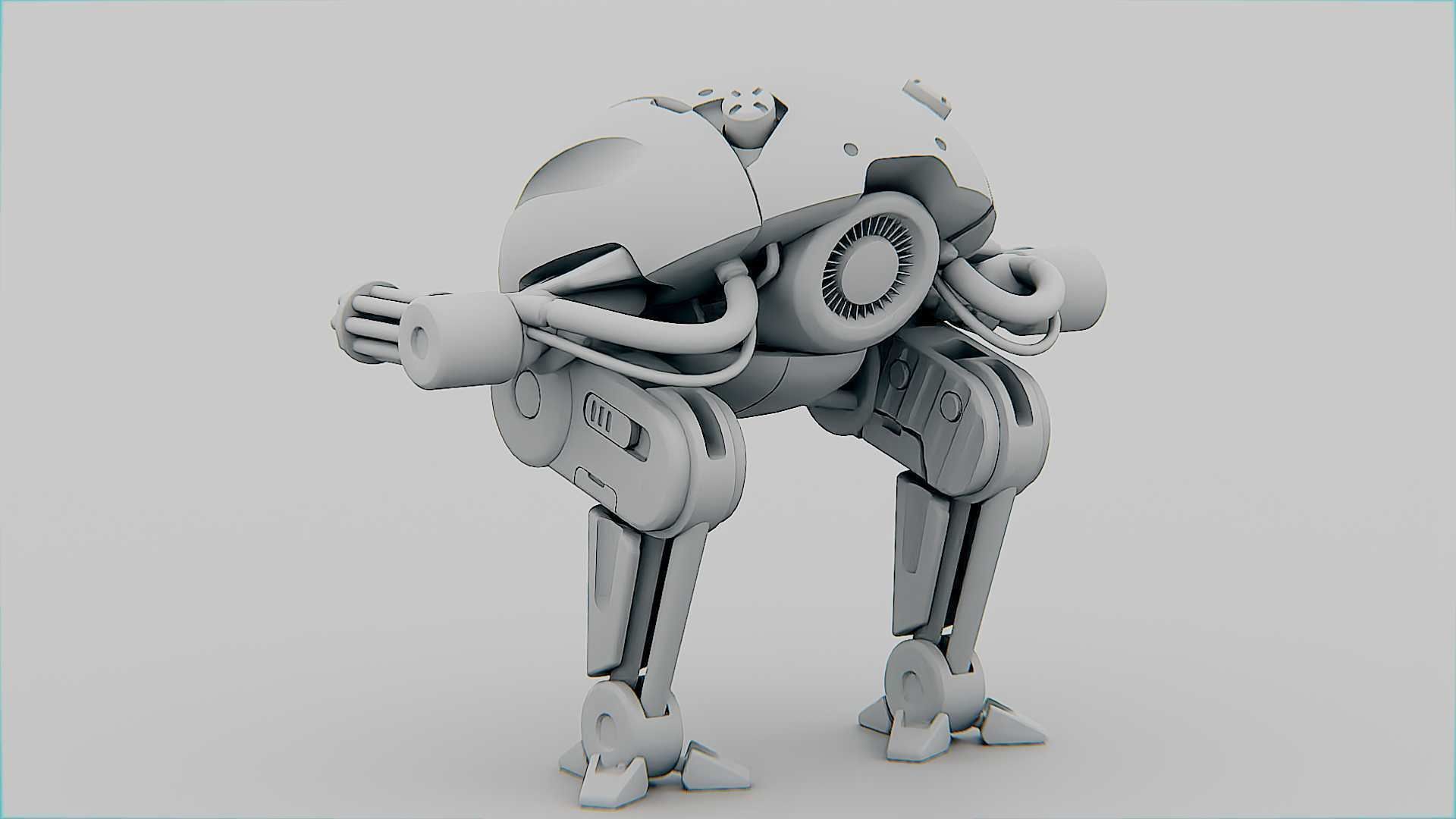 MILITARY BOT B-6000 Rigged for Unreal Engine - Unity - MIXAMO 3D model_33