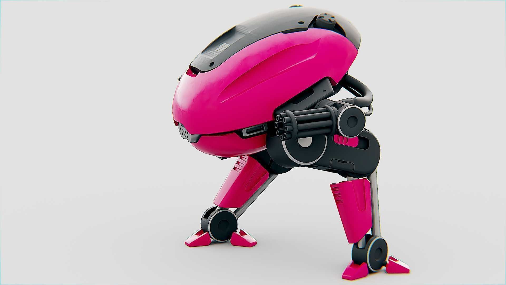 MILITARY BOT B-6000 Rigged for Unreal Engine - Unity - MIXAMO 3D model_5