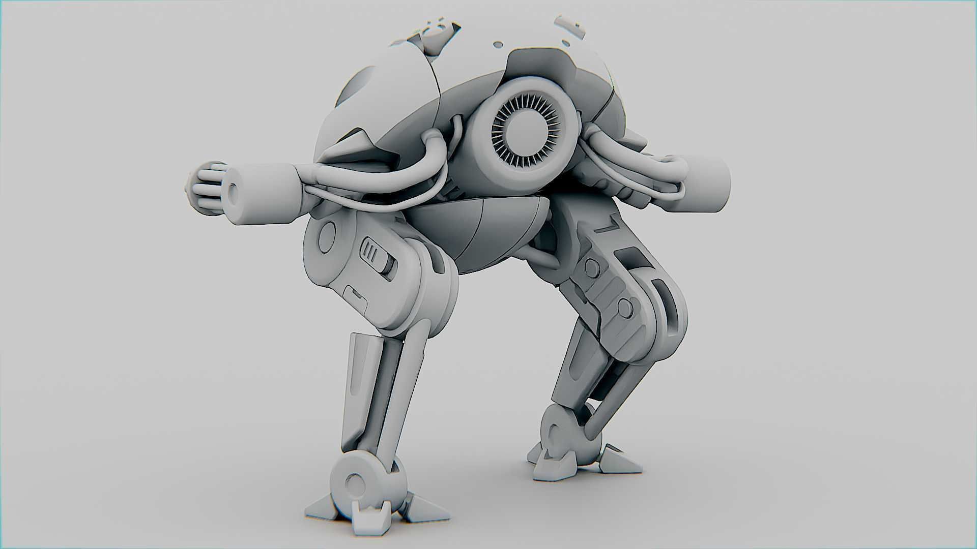 MILITARY BOT B-6000 Rigged for Unreal Engine - Unity - MIXAMO 3D model_35