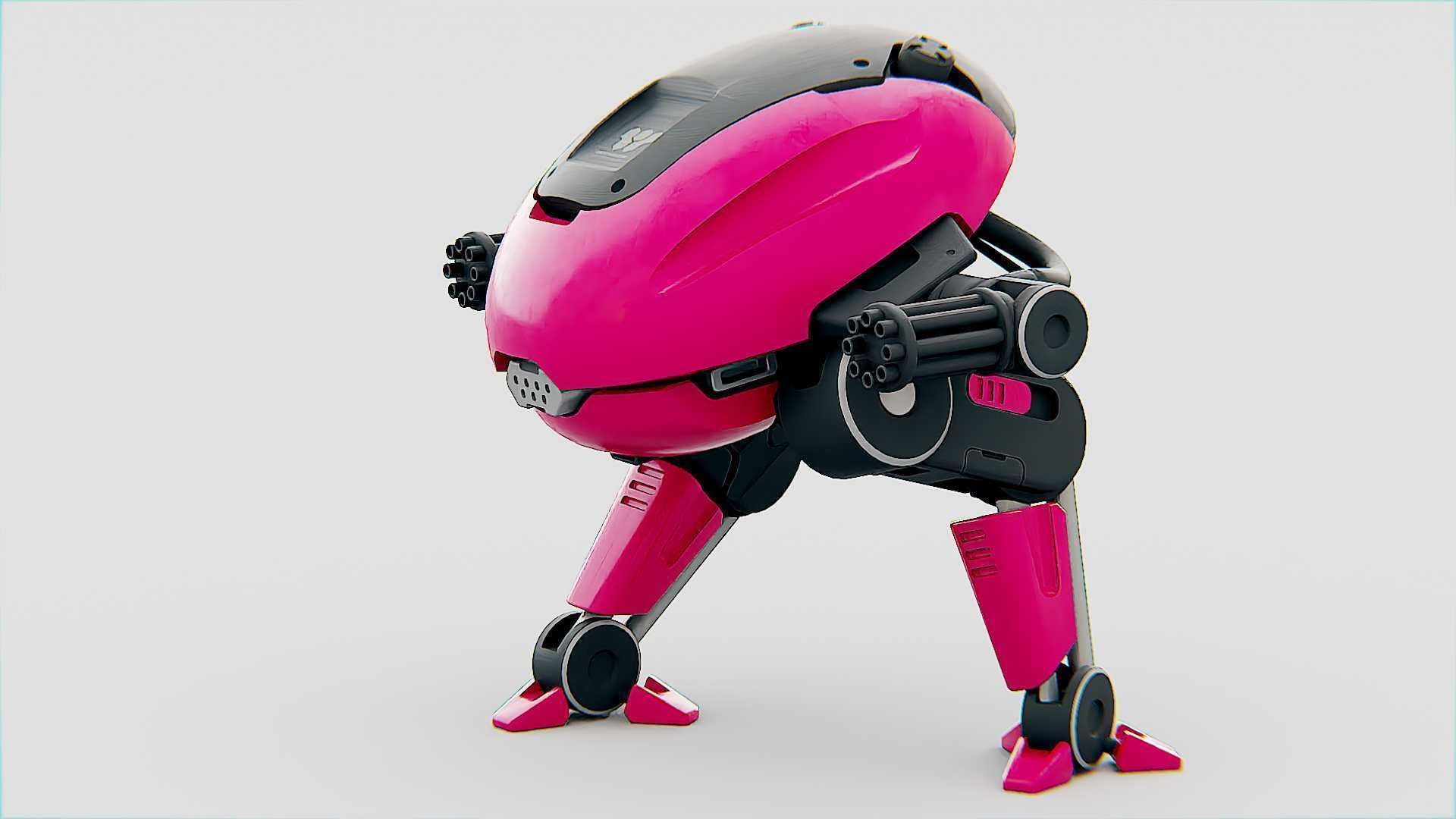 MILITARY BOT B-6000 Rigged for Unreal Engine - Unity - MIXAMO 3D model_4