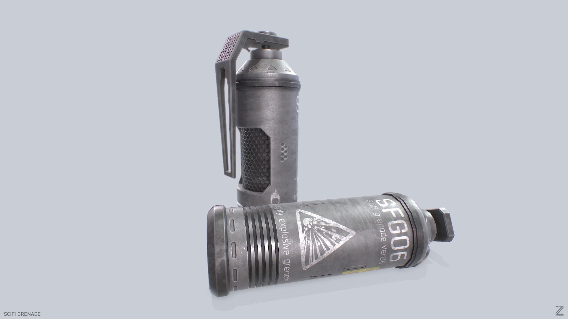 Scifi grenade Low-poly 3D model_6