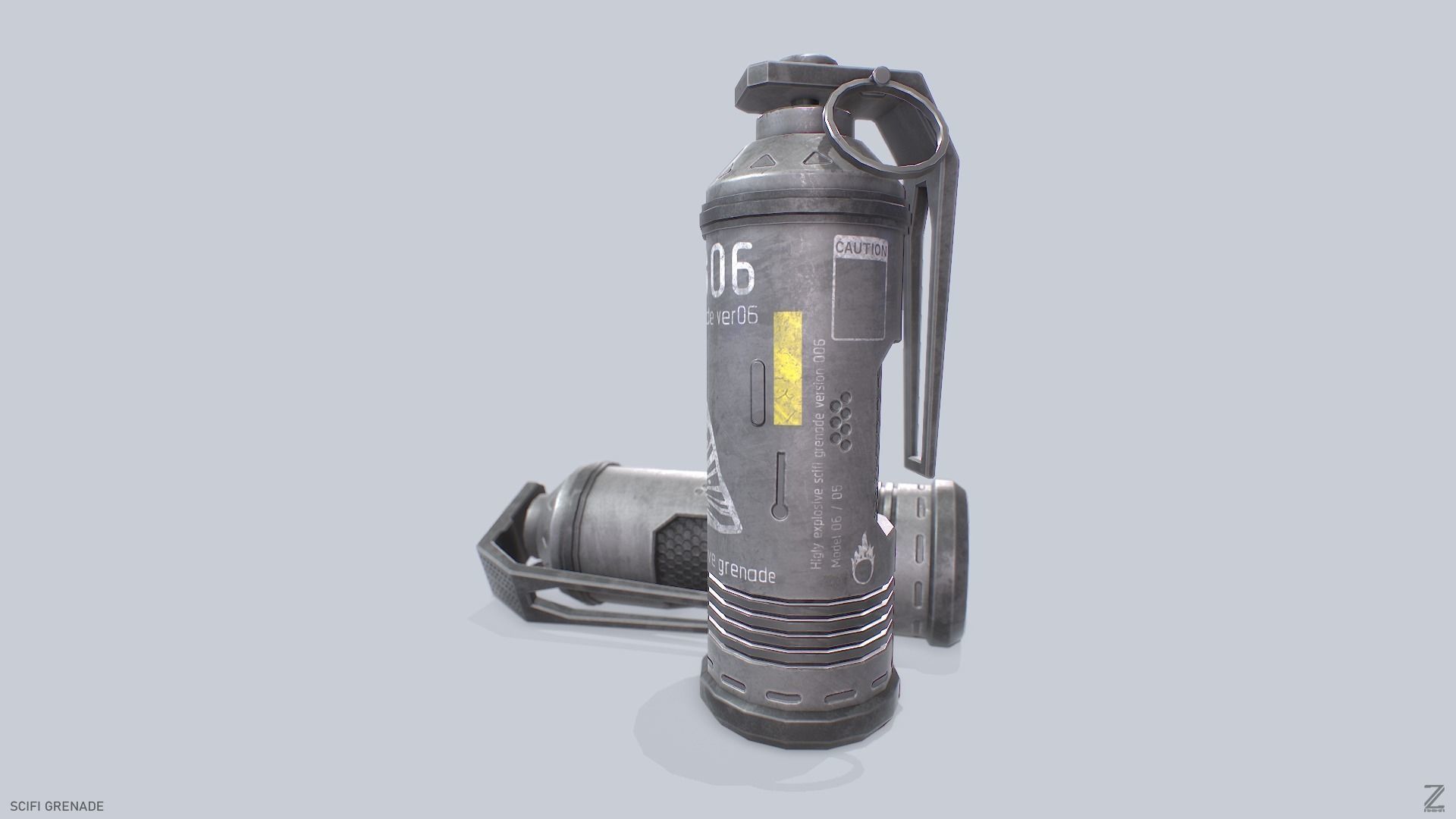 Scifi grenade Low-poly 3D model_7