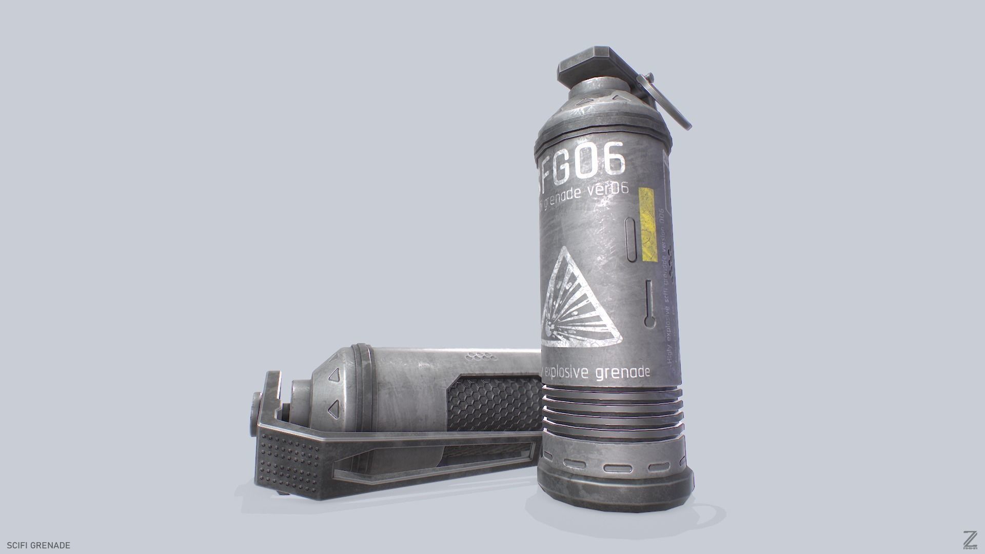 Scifi grenade Low-poly 3D model_5