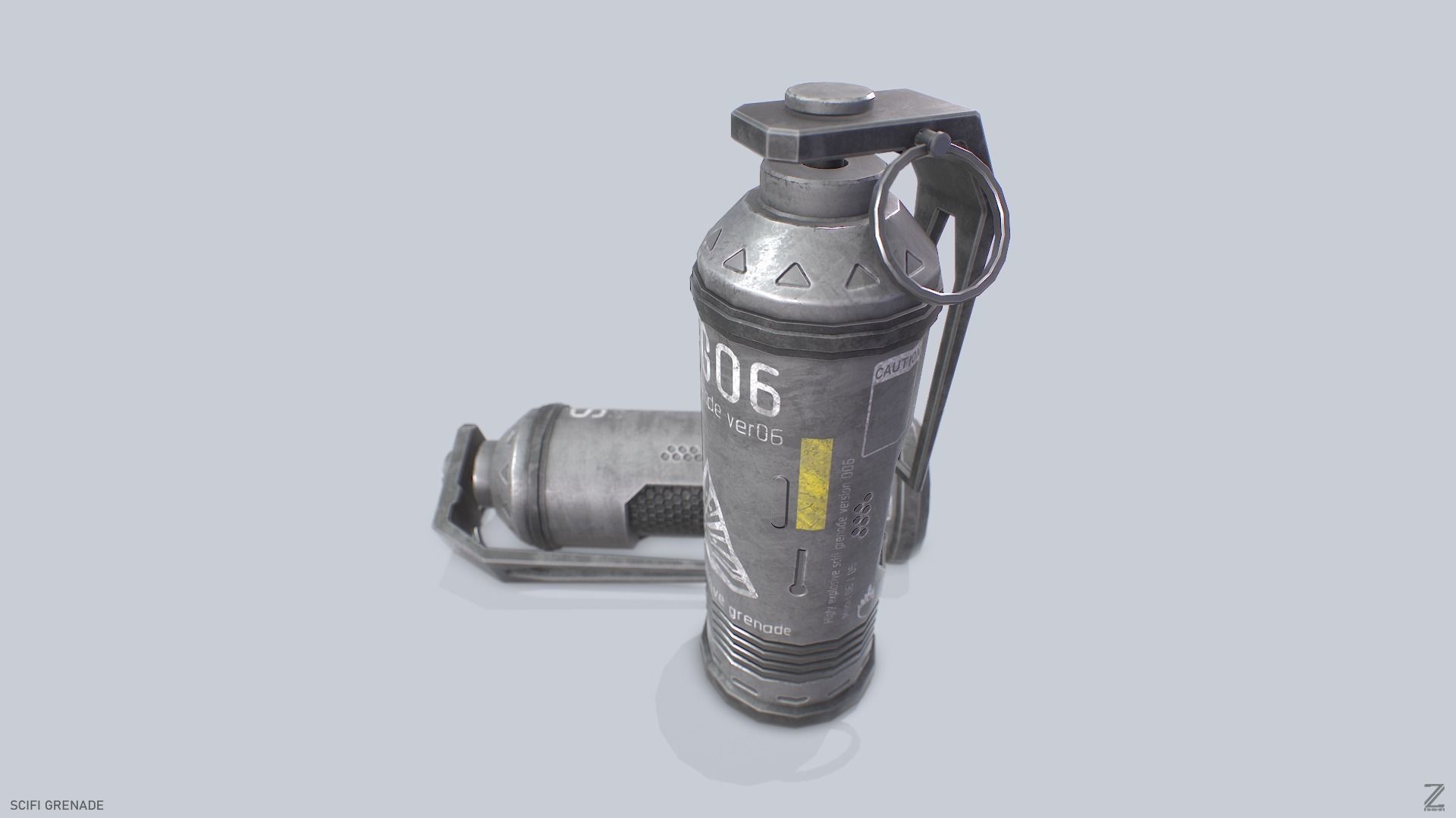 Scifi grenade Low-poly 3D model_2