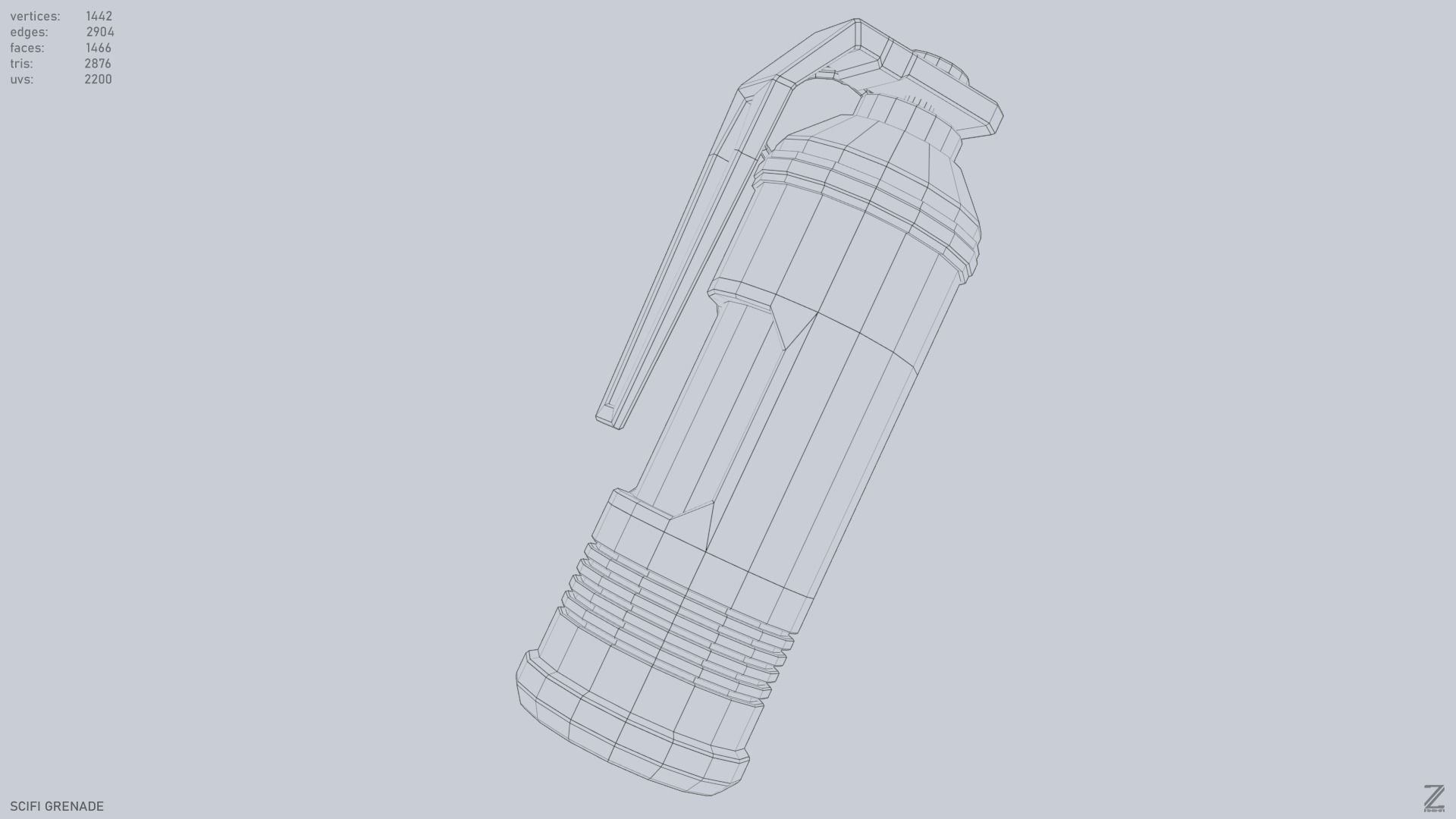 Scifi grenade Low-poly 3D model_15