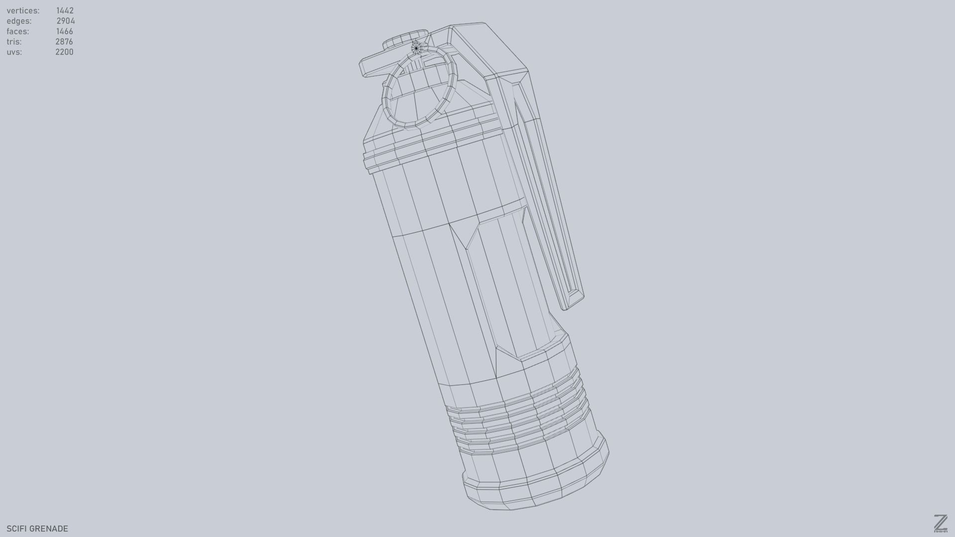 Scifi grenade Low-poly 3D model_12