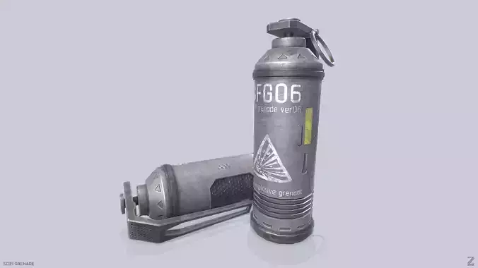 Scifi grenade Low-poly 3D model