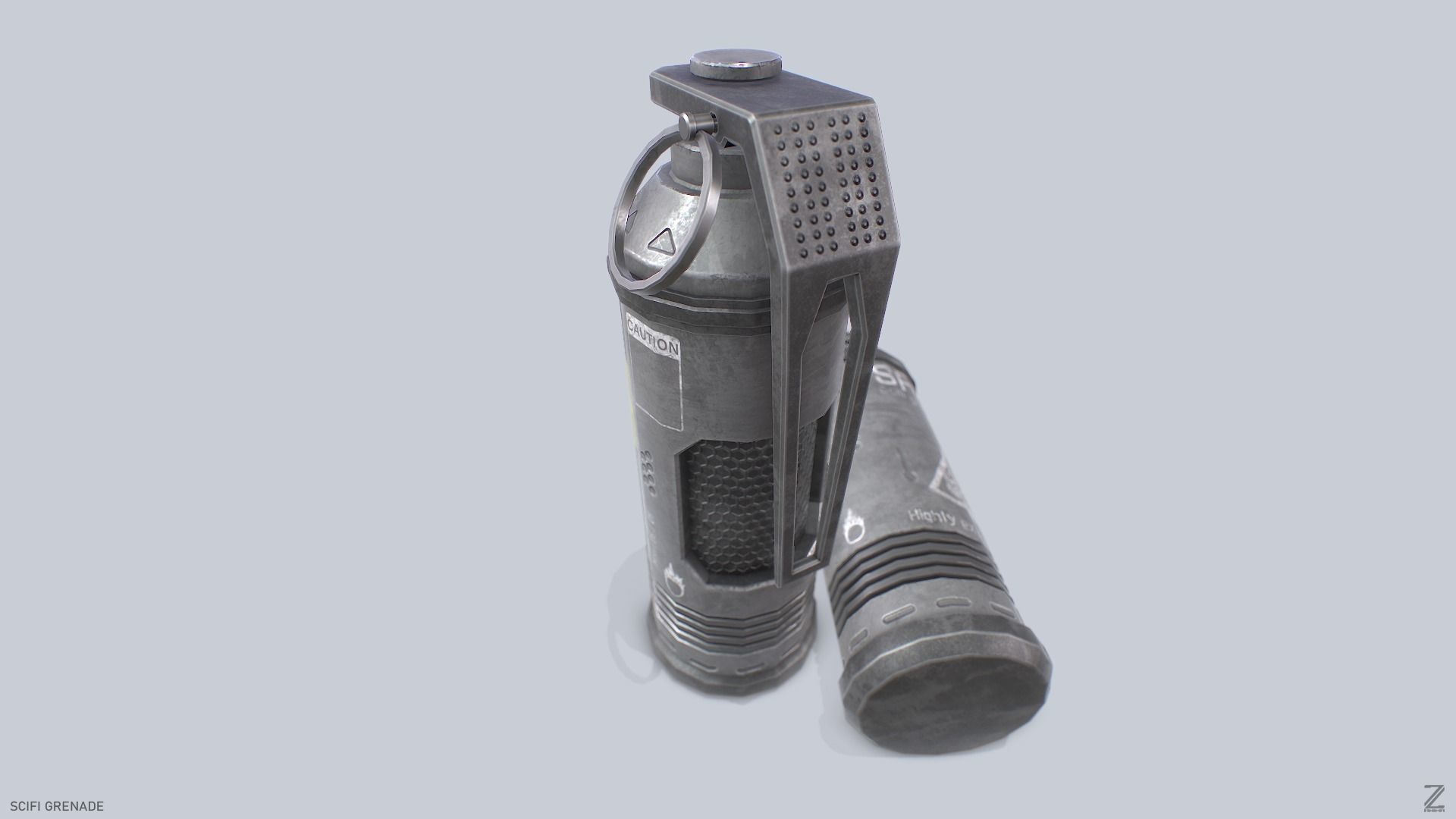 Scifi grenade Low-poly 3D model_8