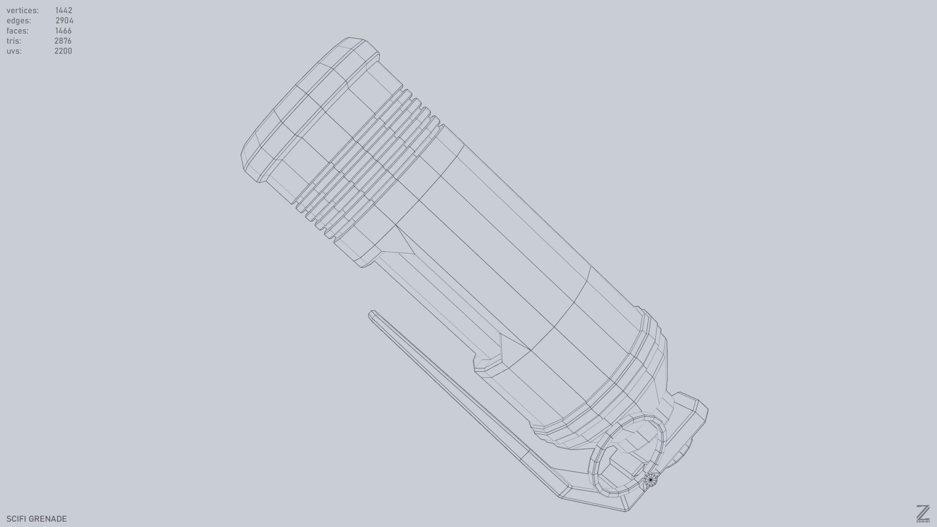 Scifi grenade Low-poly 3D model_14