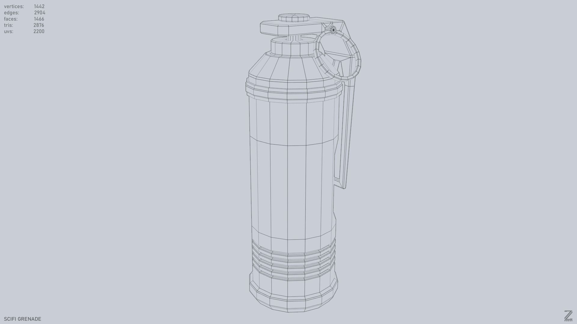 Scifi grenade Low-poly 3D model_9