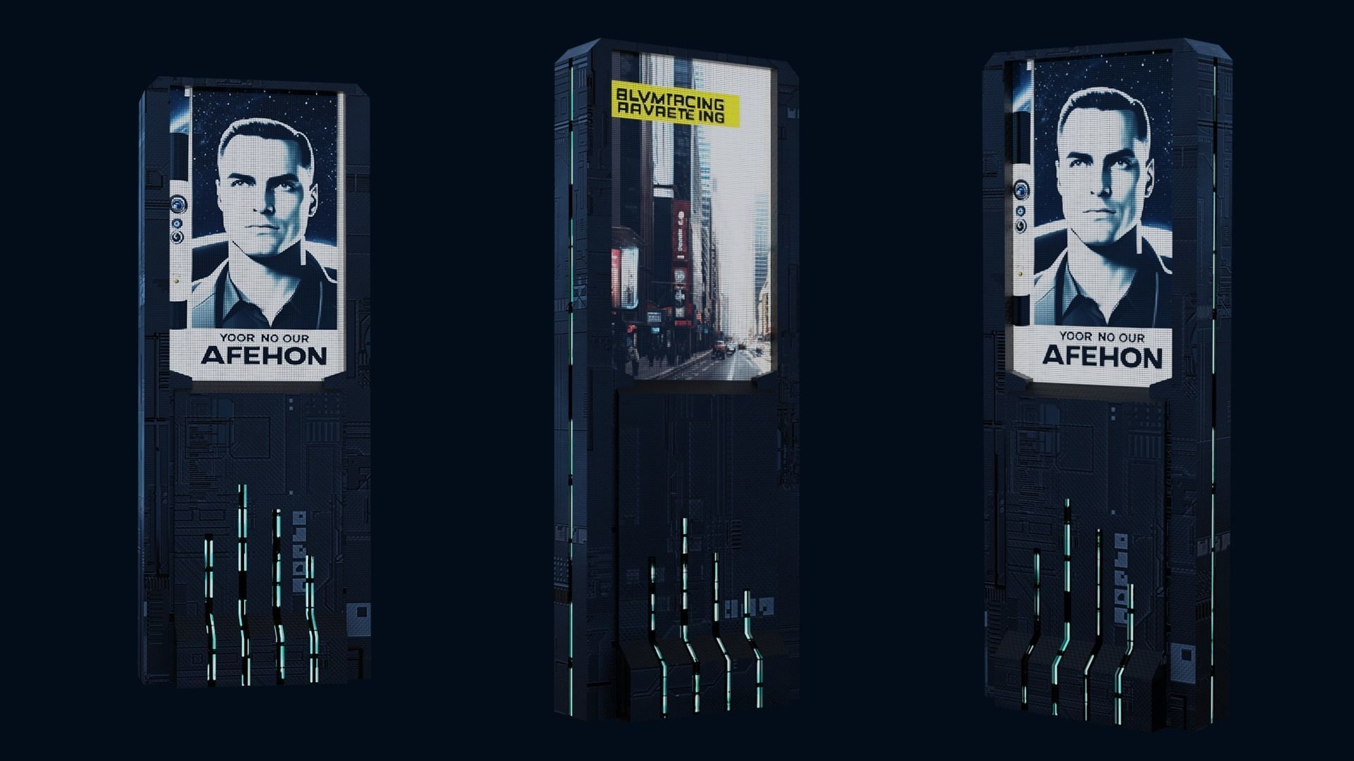 Sci-fi Buildings Pack 10 Low-poly 3D model_7