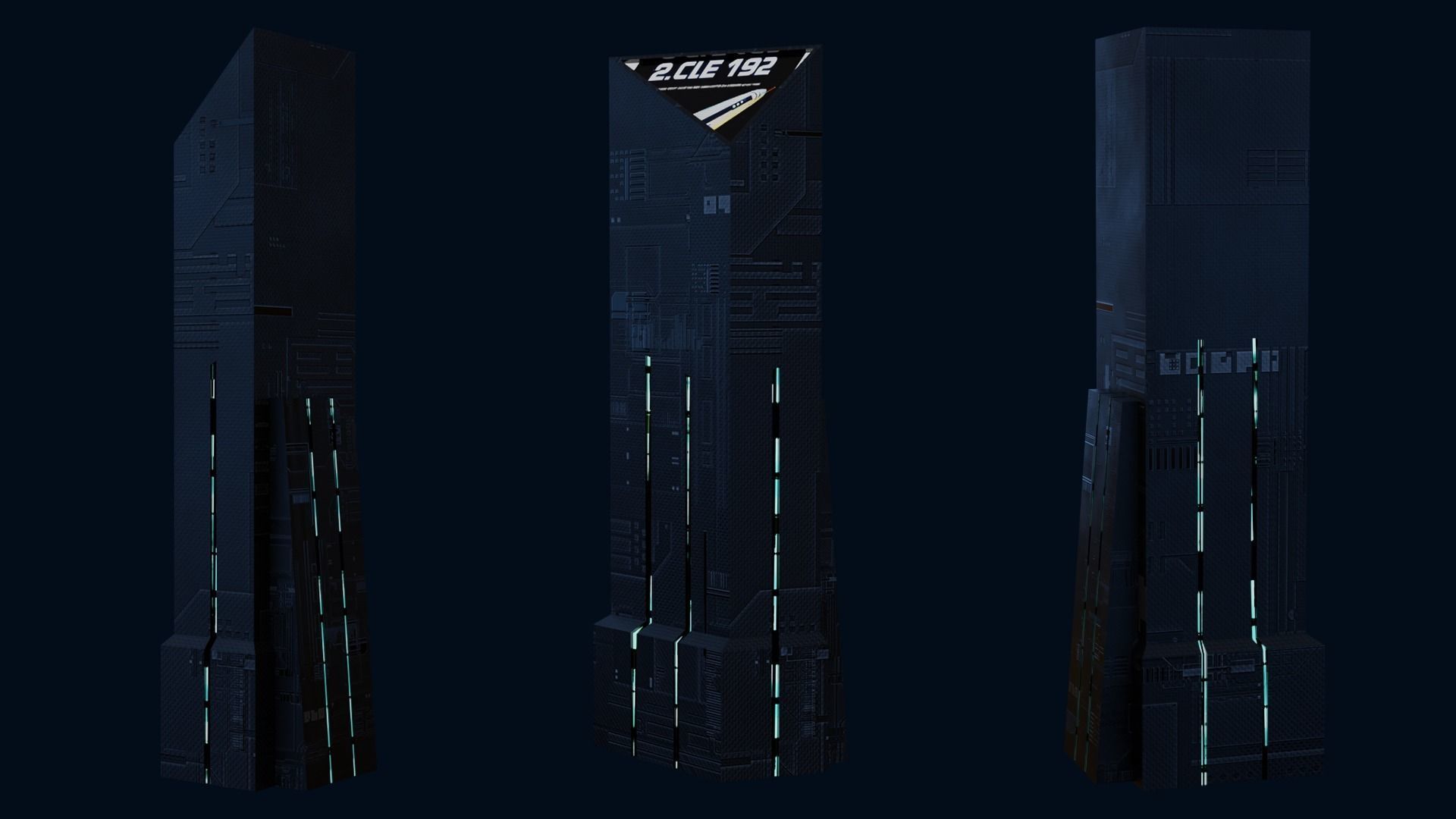 Sci-fi Buildings Pack 10 Low-poly 3D model_11