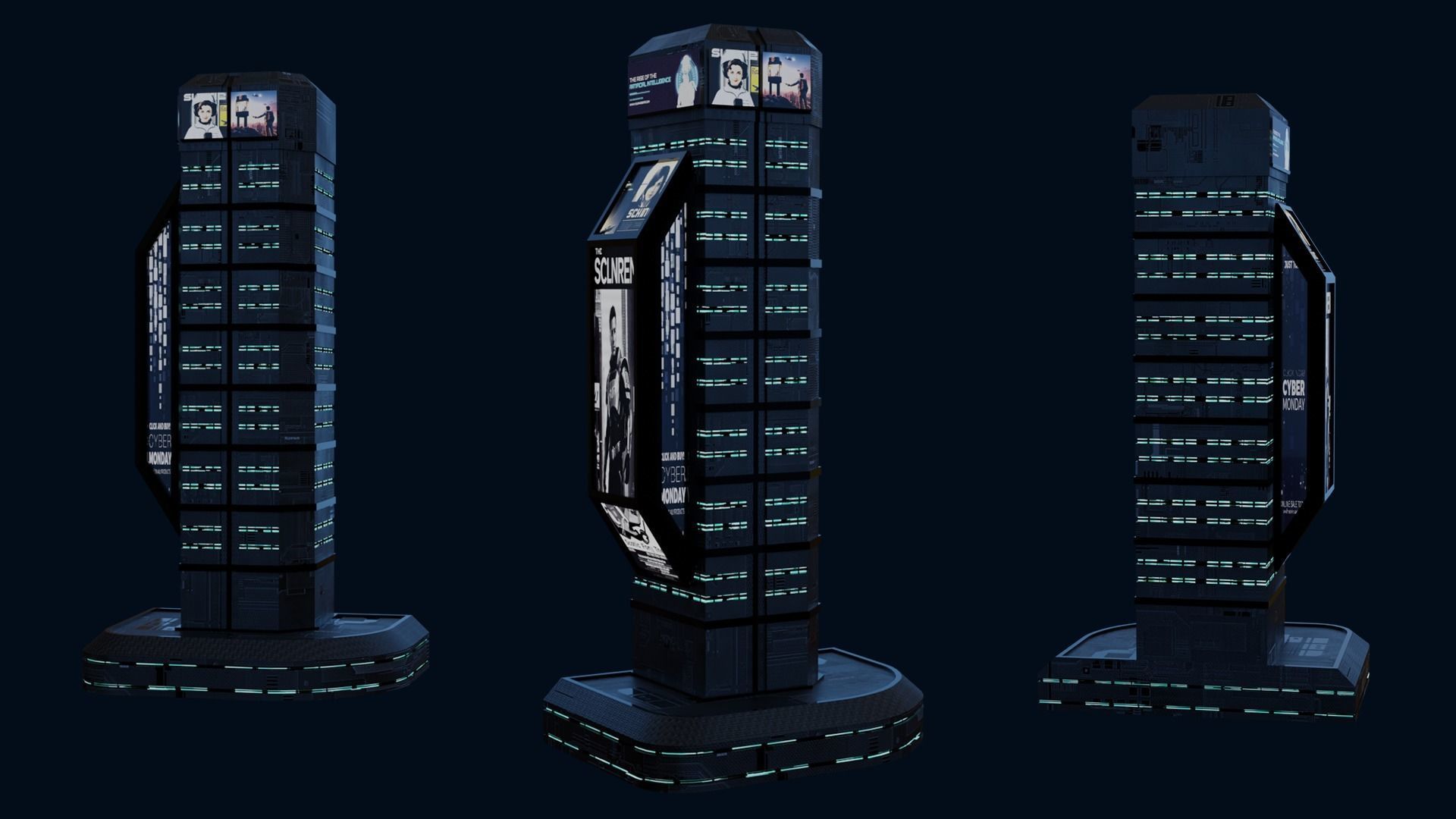 Sci-fi Buildings Pack 10 Low-poly 3D model_2