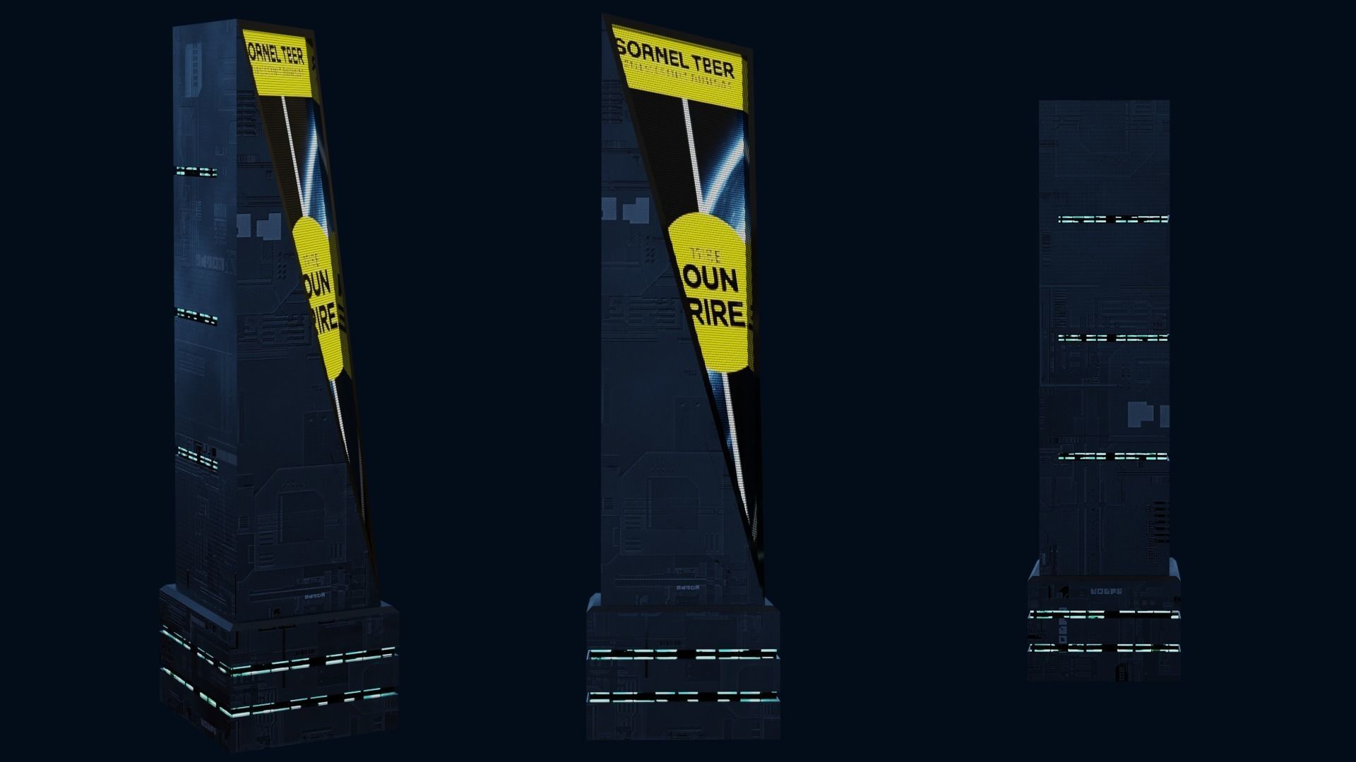 Sci-fi Buildings Pack 10 Low-poly 3D model_6