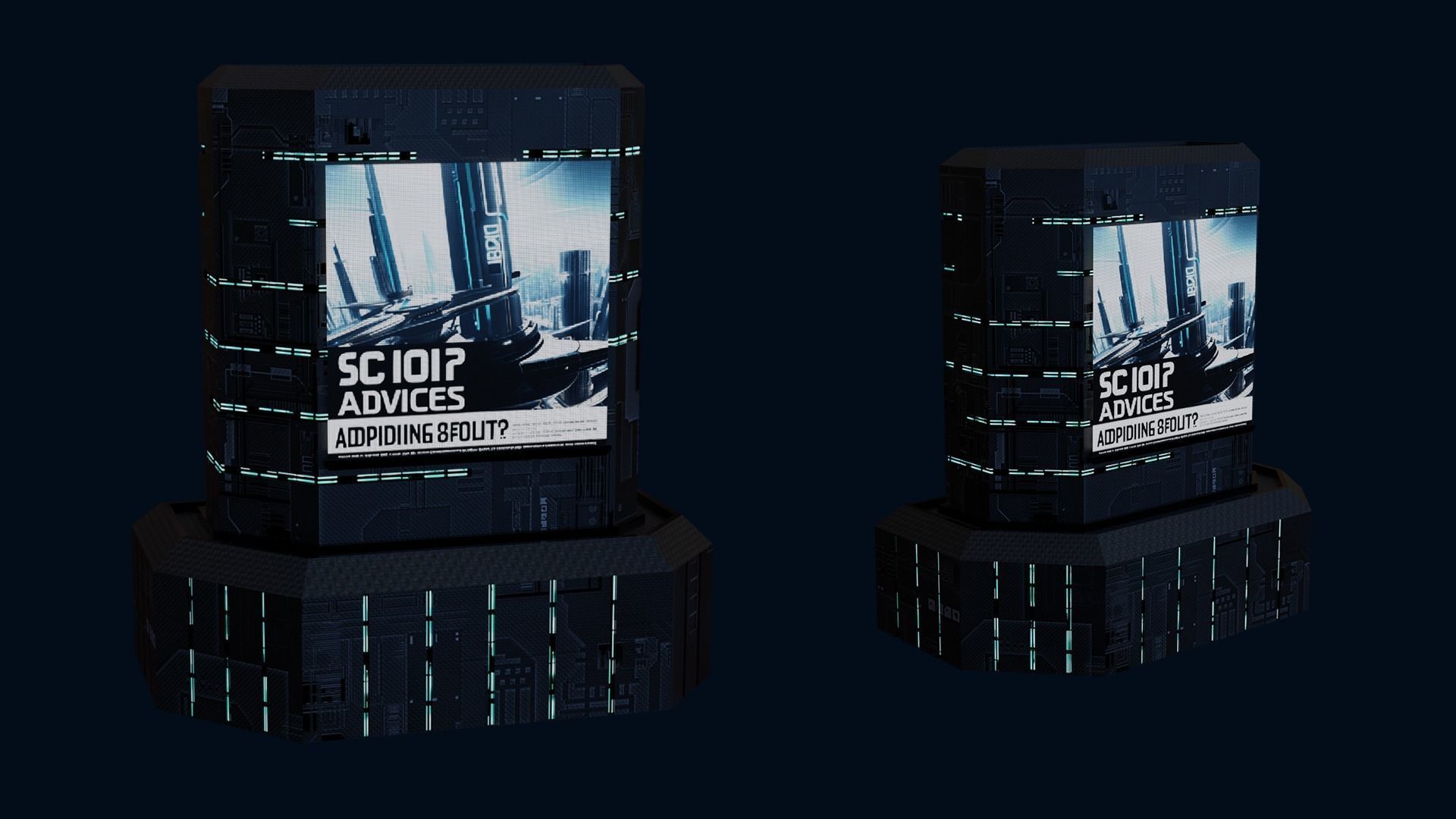 Sci-fi Buildings Pack 10 Low-poly 3D model_3