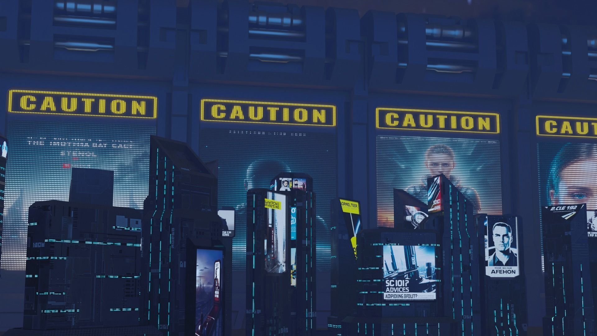 Sci-fi Buildings Pack 10 Low-poly 3D model_1