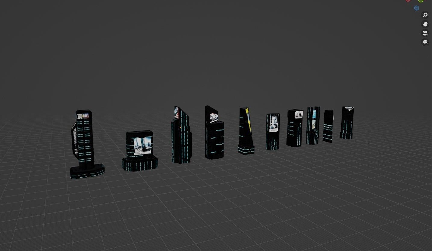 Sci-fi Buildings Pack 10 Low-poly 3D model_13