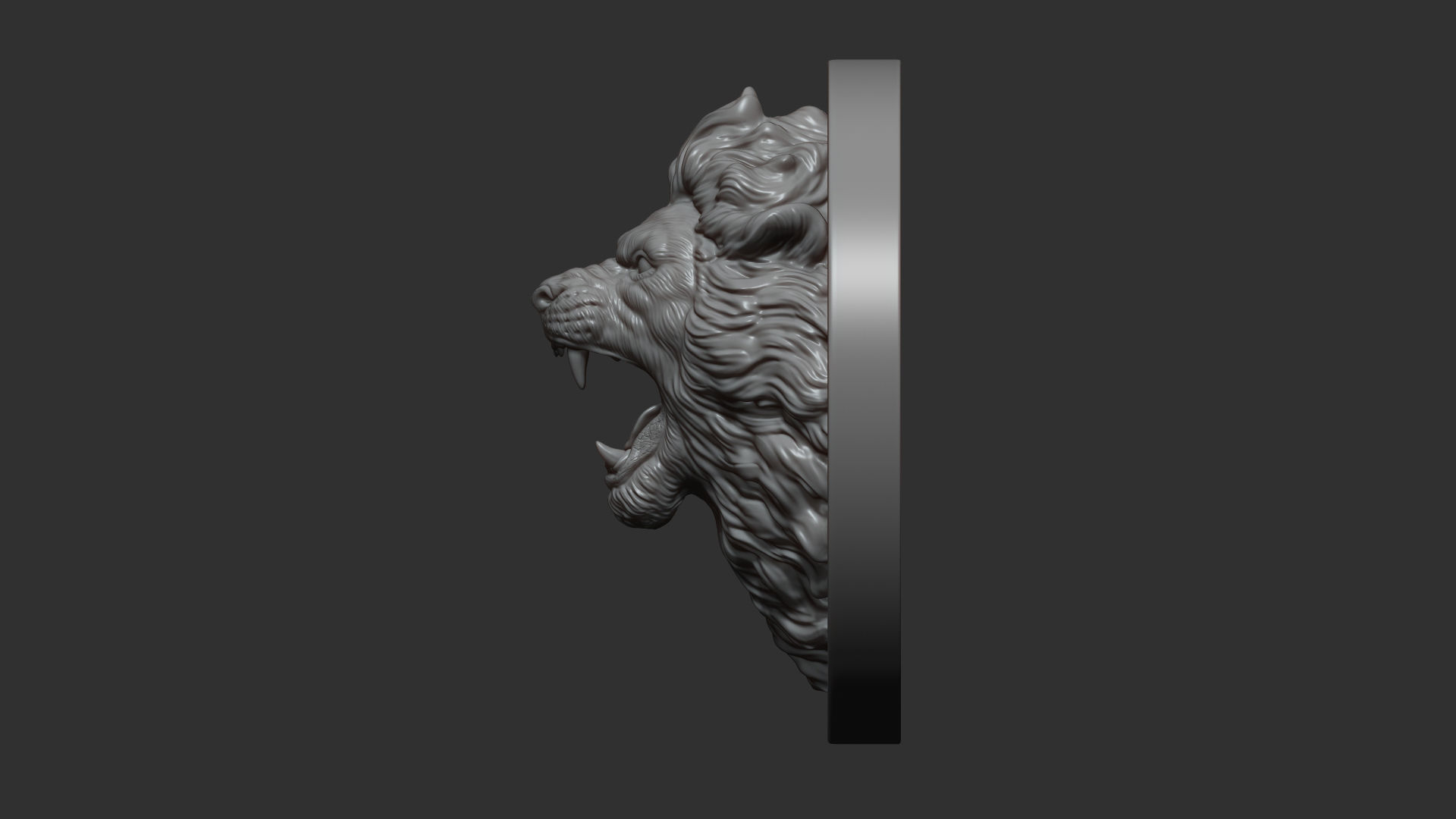 Lion with an open mouth 3D print model_4
