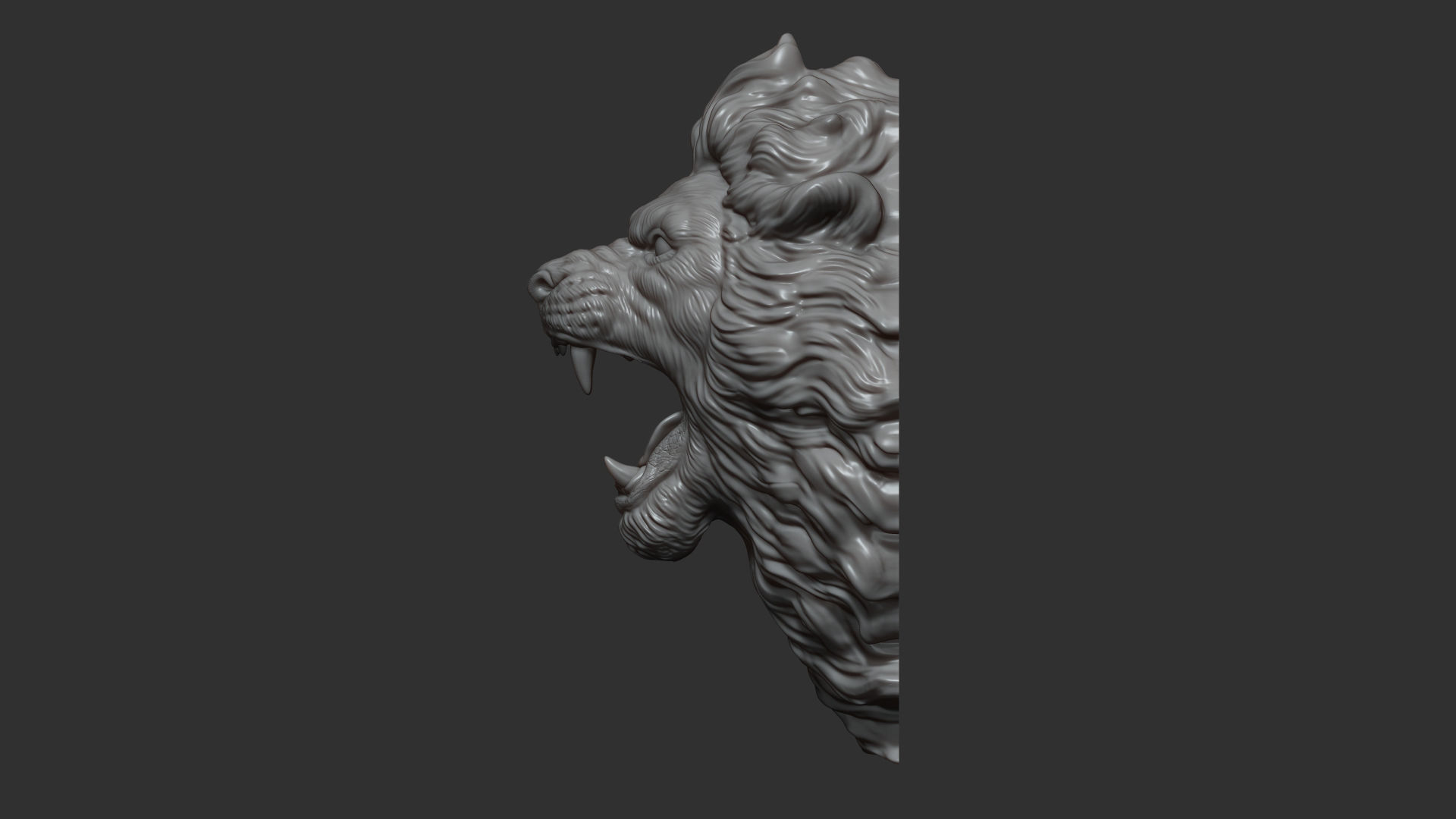 Lion with an open mouth 3D print model_15