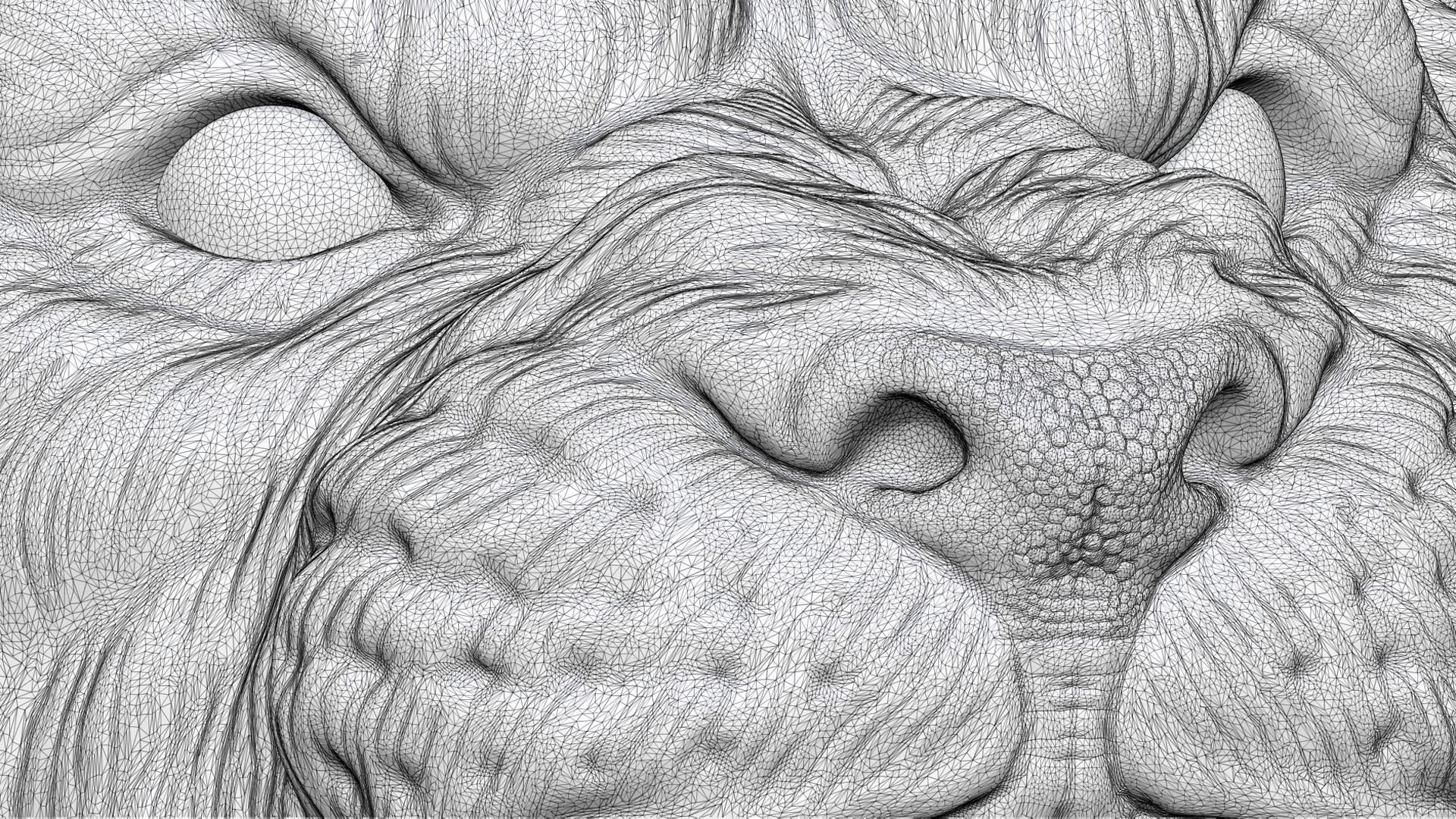 Lion with an open mouth 3D print model_22