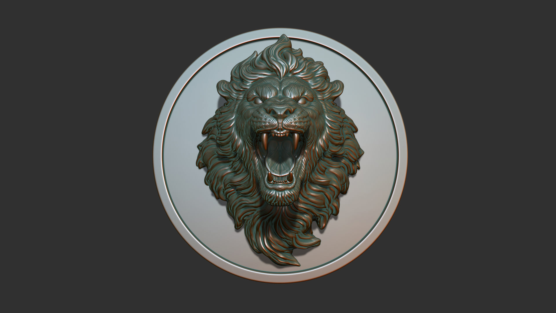 Lion with an open mouth 3D print model_7