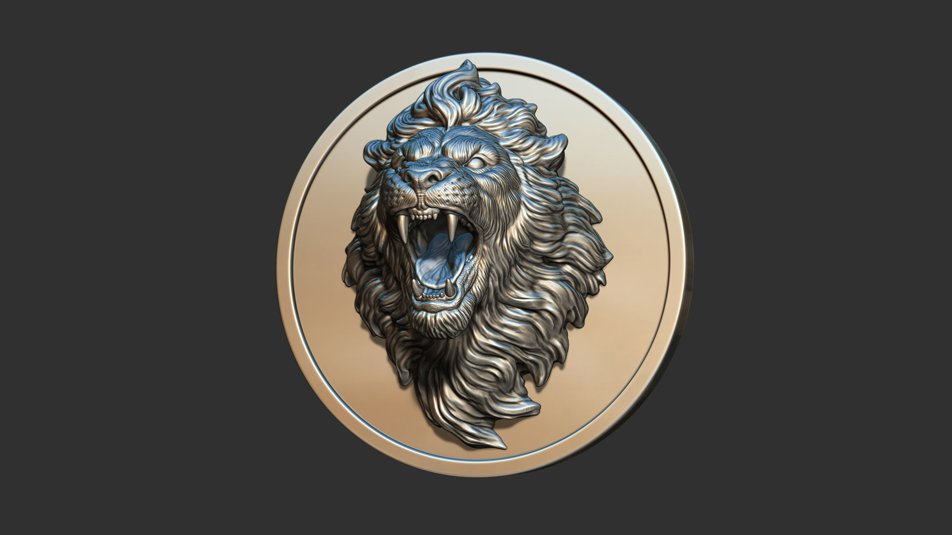 Lion with an open mouth 3D print model_10