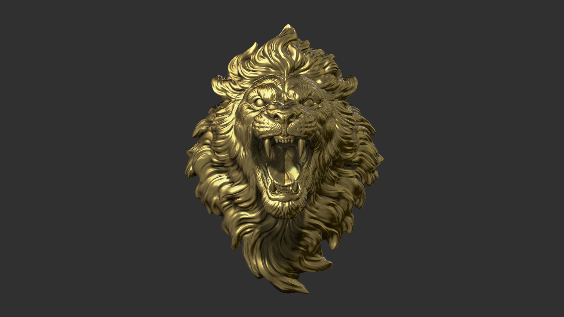 Lion with an open mouth 3D print model_21