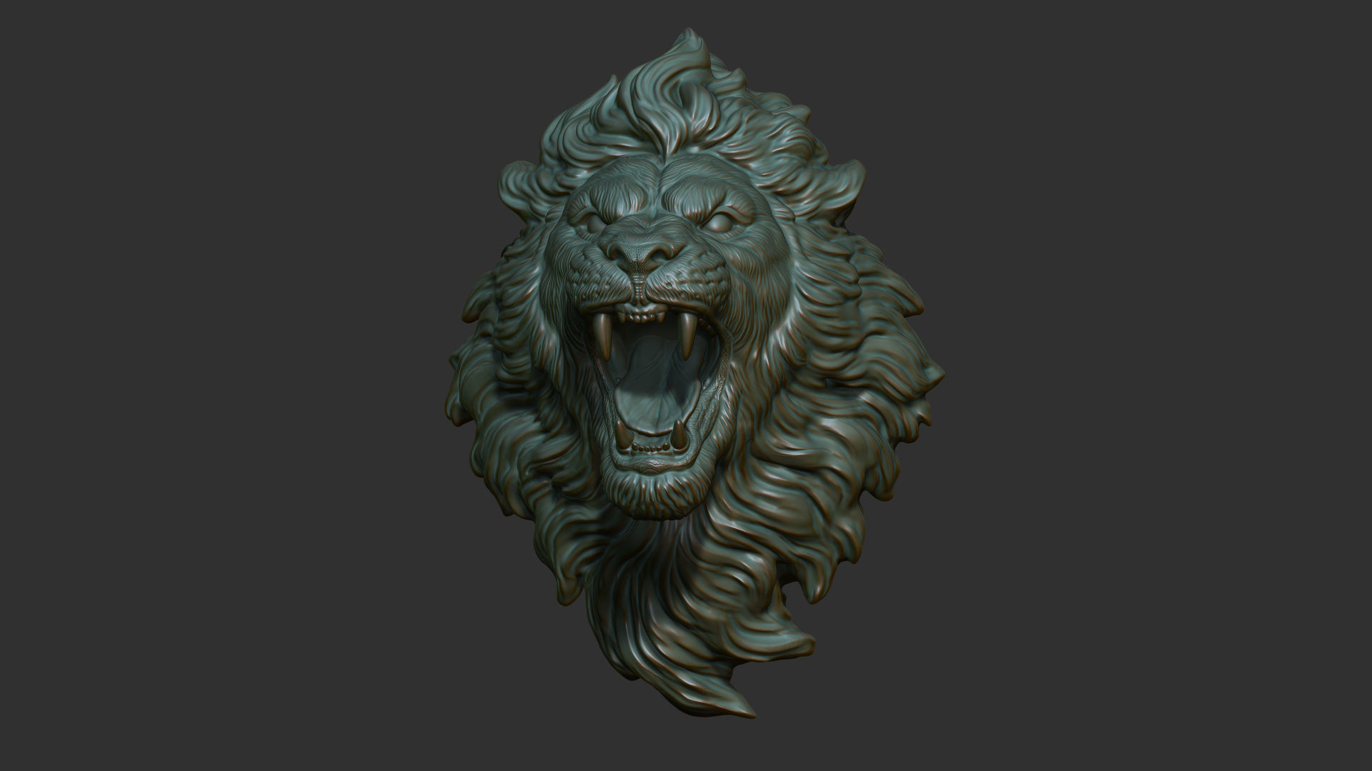 Lion with an open mouth 3D print model_19