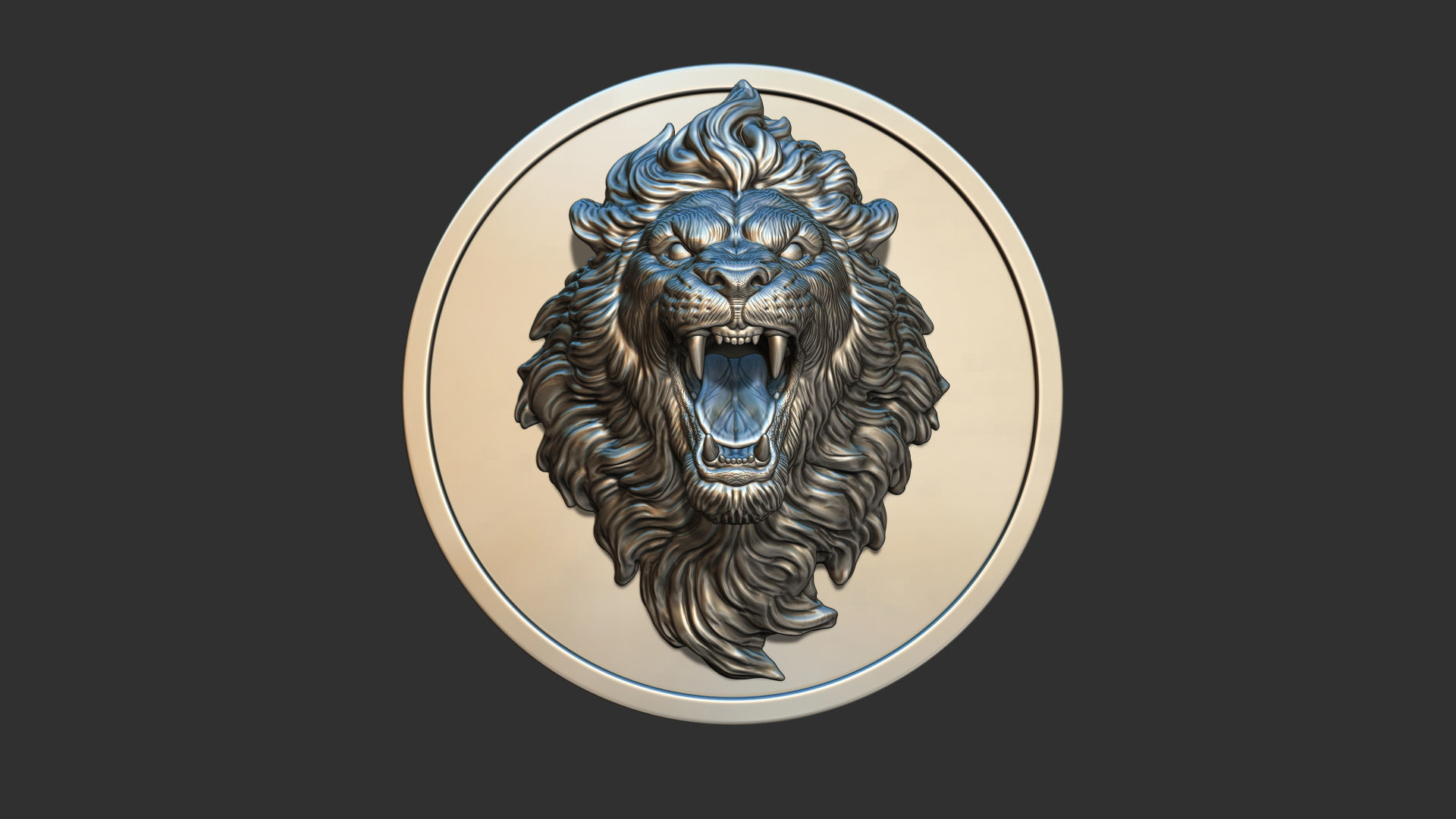 Lion with an open mouth 3D print model_11
