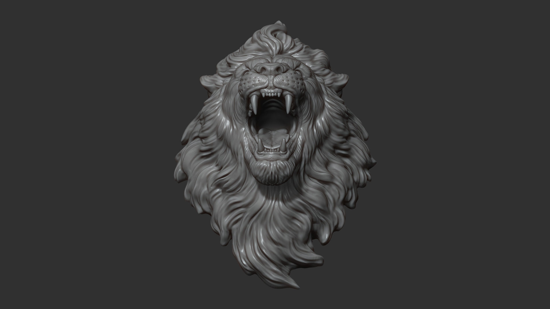 Lion with an open mouth 3D print model_17