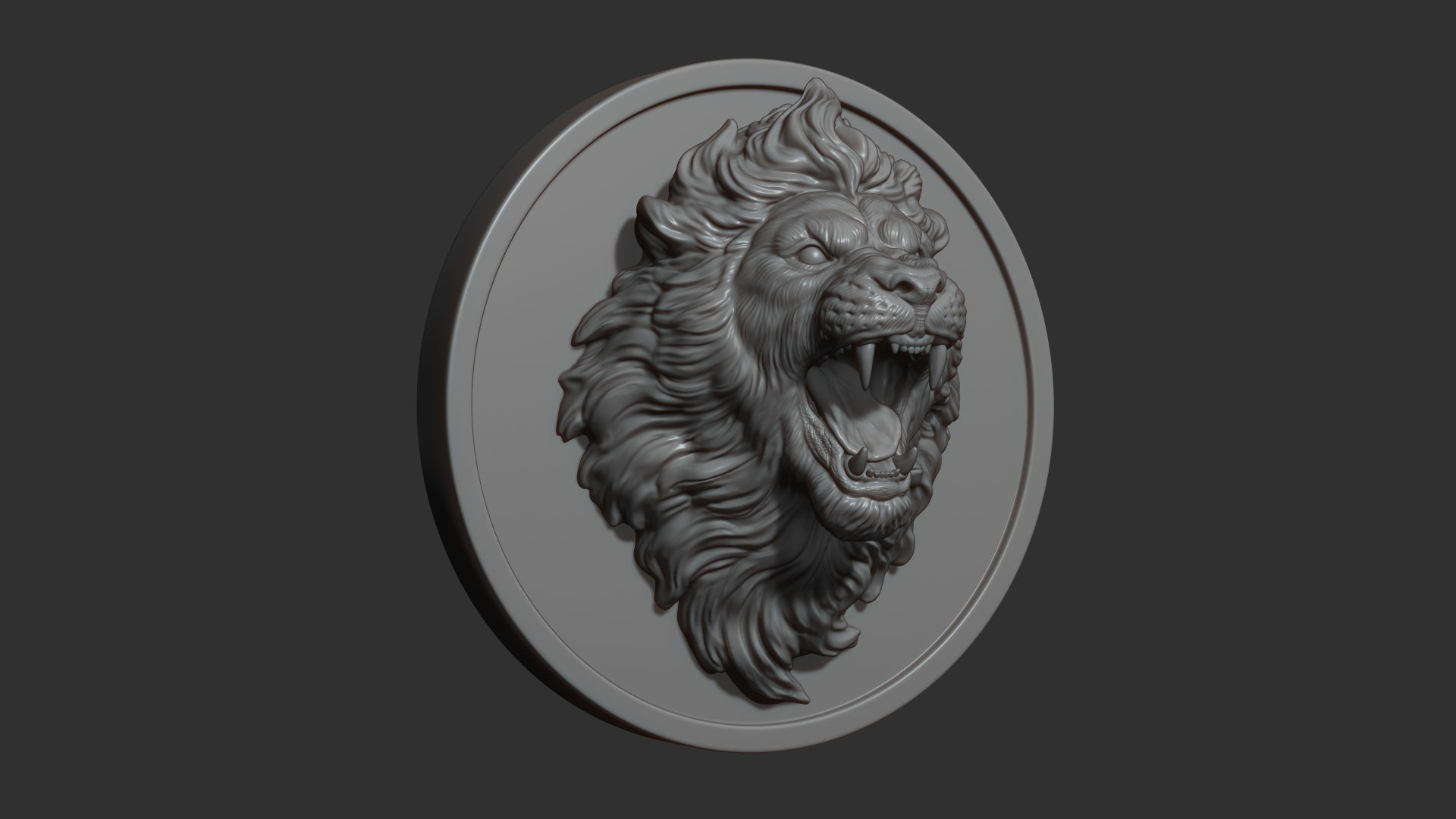 Lion with an open mouth 3D print model_1