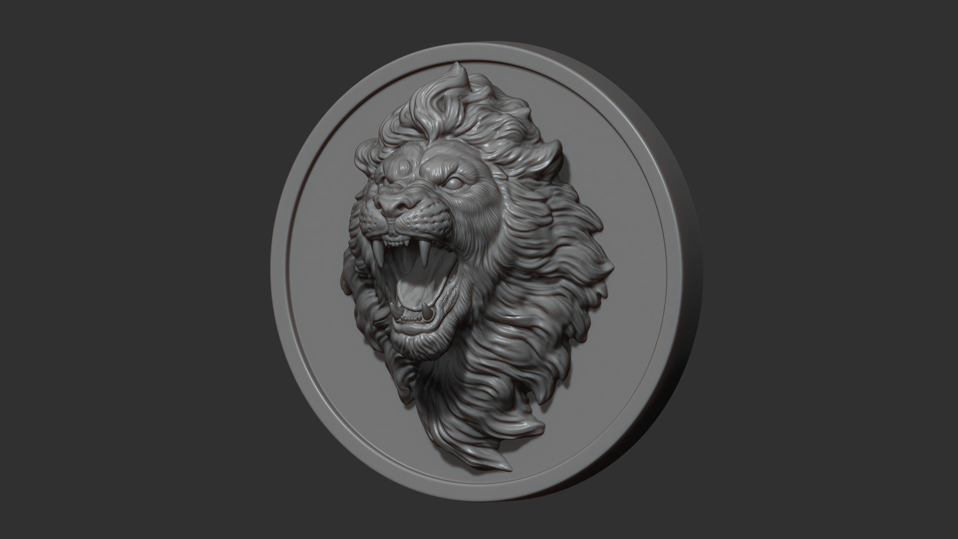 Lion with an open mouth 3D print model_5