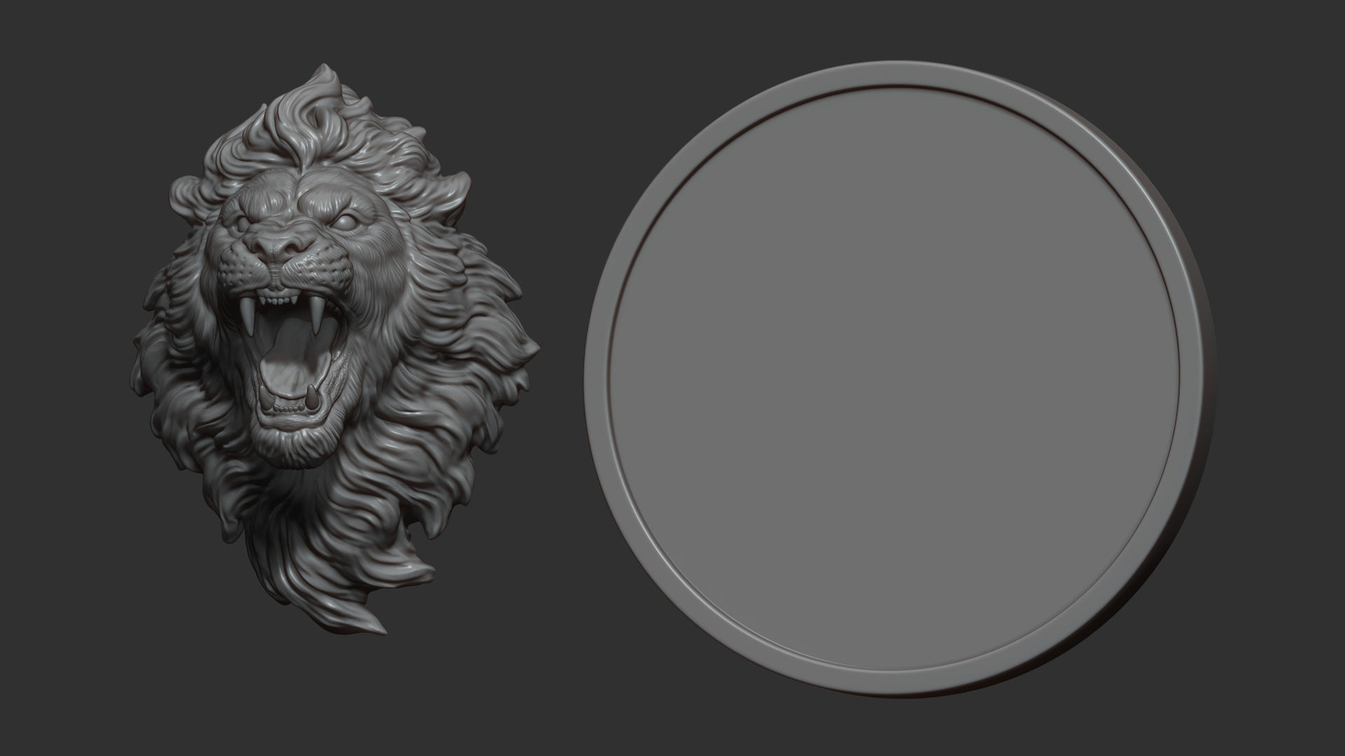 Lion with an open mouth 3D print model_6