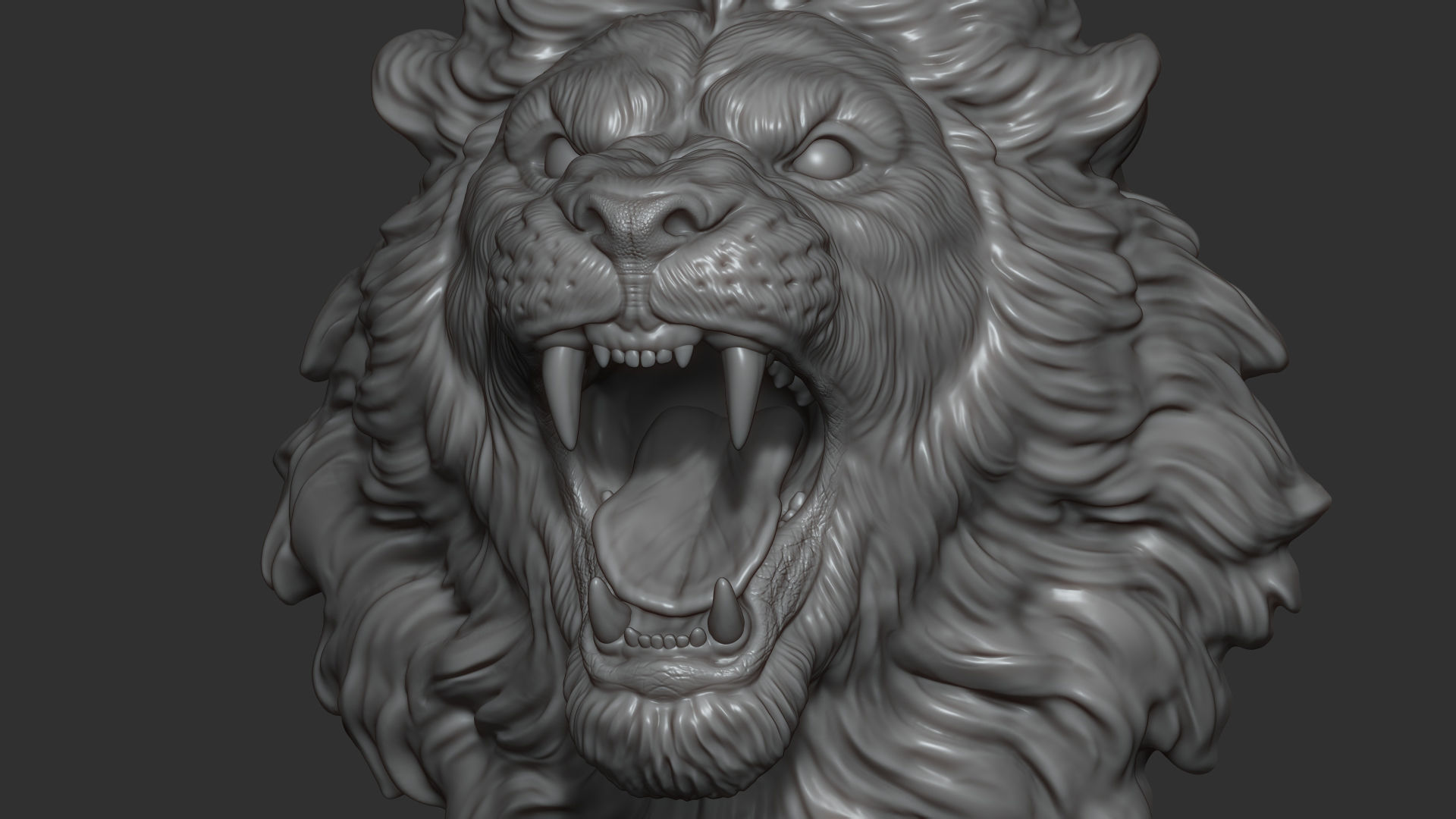 Lion with an open mouth 3D print model_13