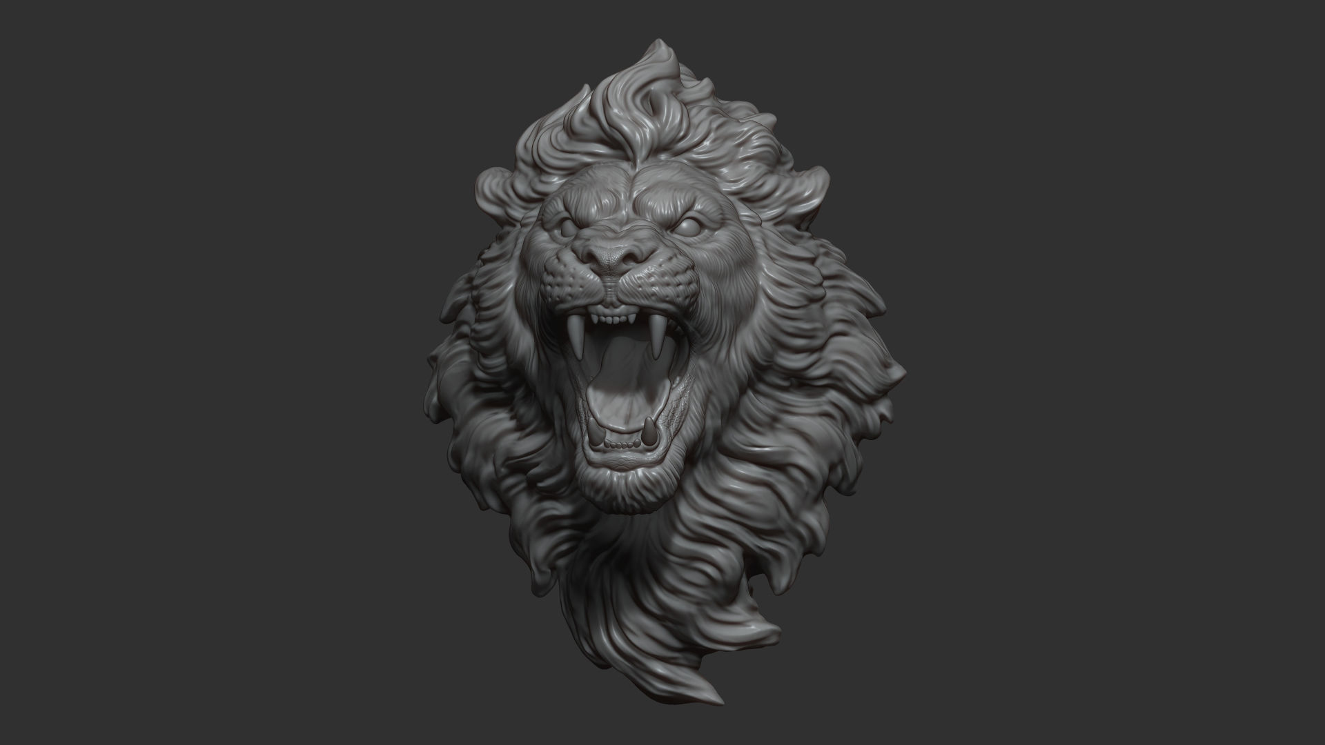 Lion with an open mouth 3D print model_12