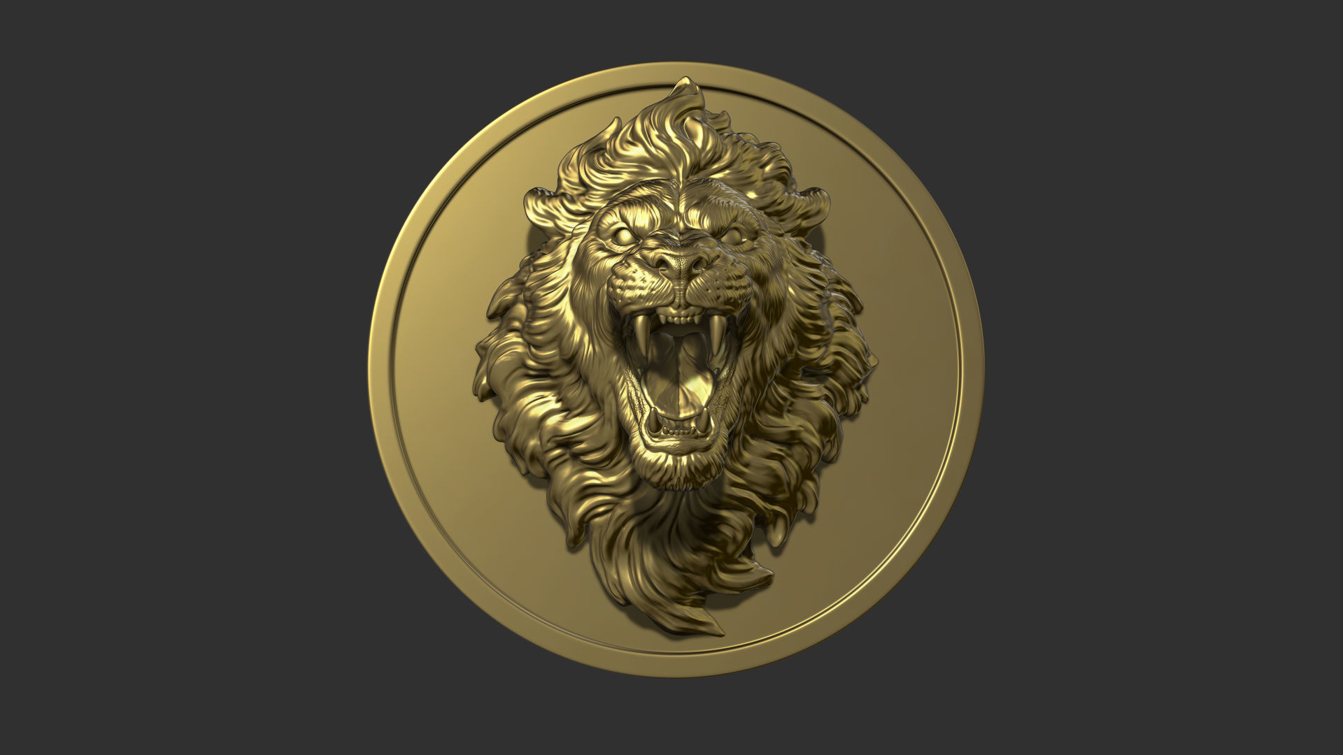 Lion with an open mouth 3D print model_9