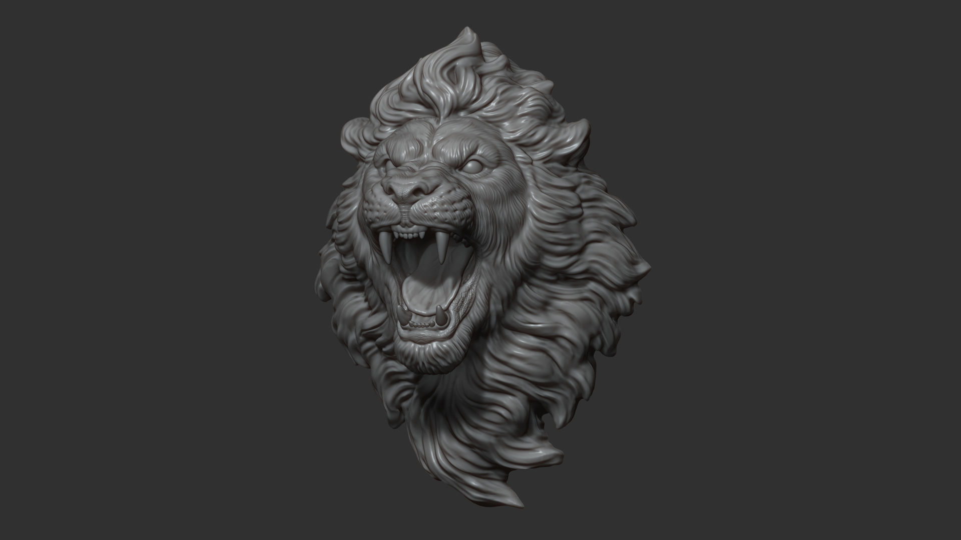 Lion with an open mouth 3D print model_16