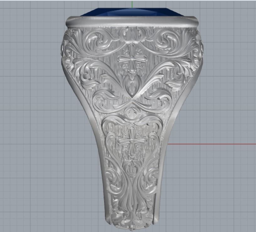Men ring Cross 3D print model_8