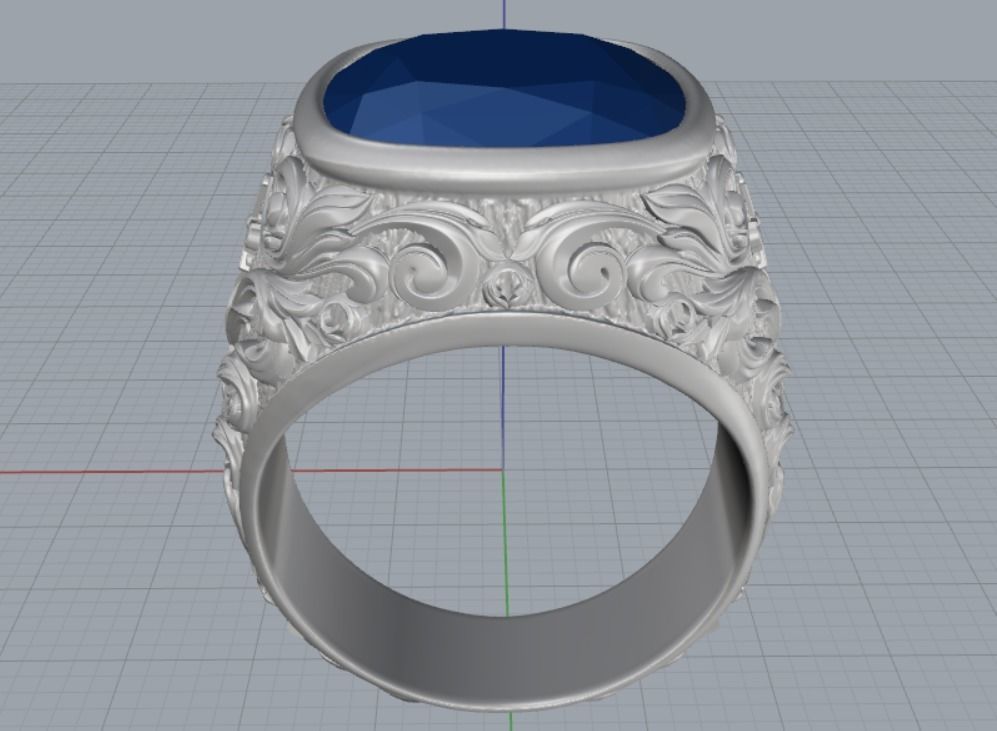 Men ring Cross 3D print model_12
