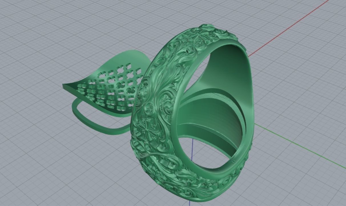 Men ring Cross 3D print model_6