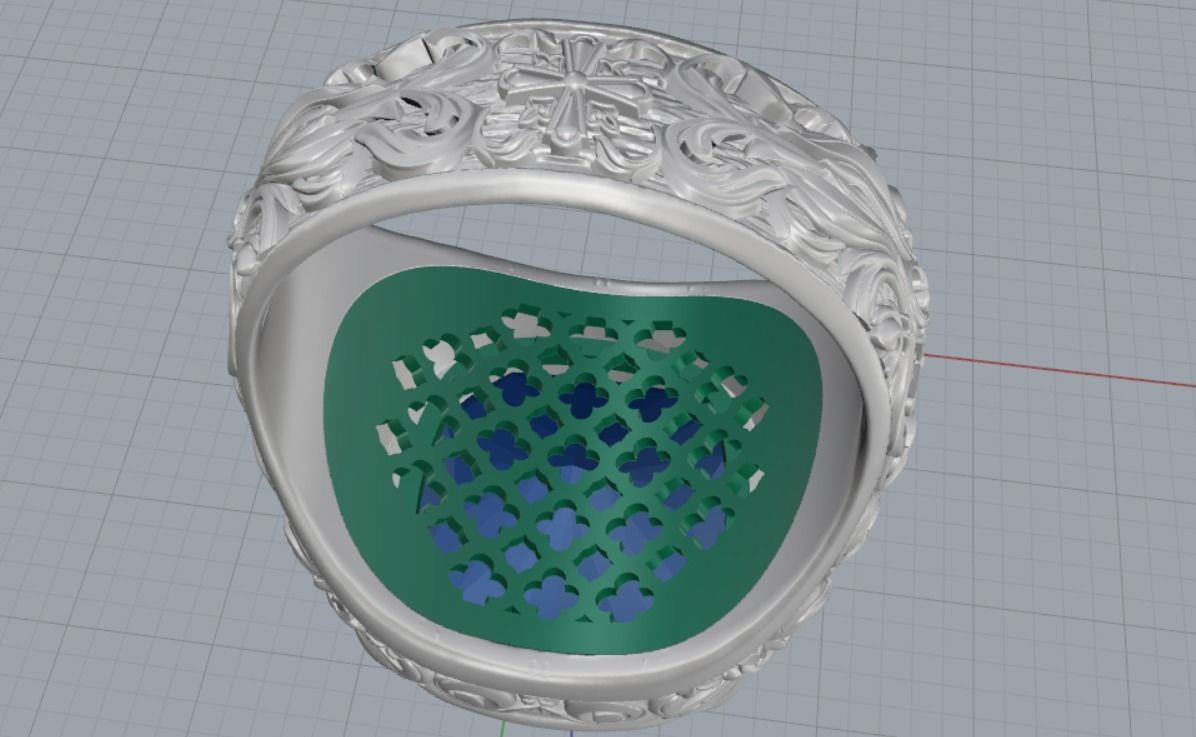 Men ring Cross 3D print model_9
