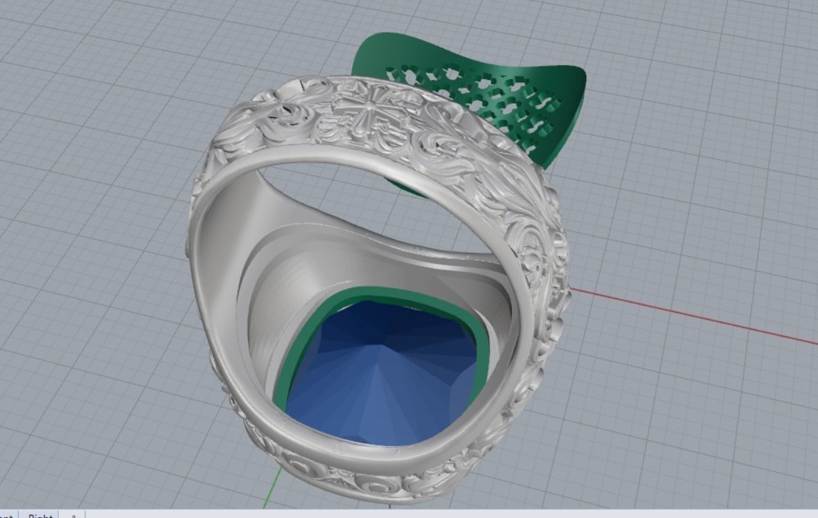 Men ring Cross 3D print model_10