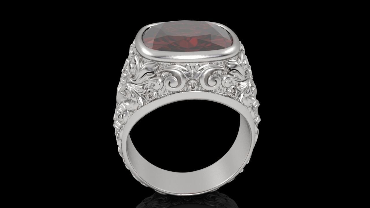 Men ring Cross 3D print model_2