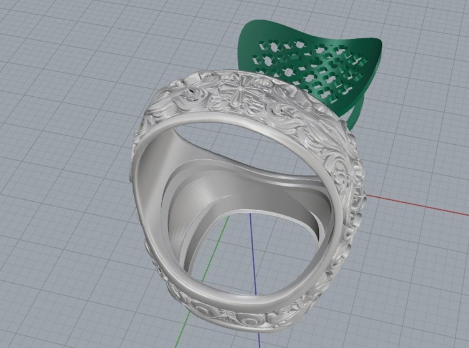 Men ring Cross 3D print model_14