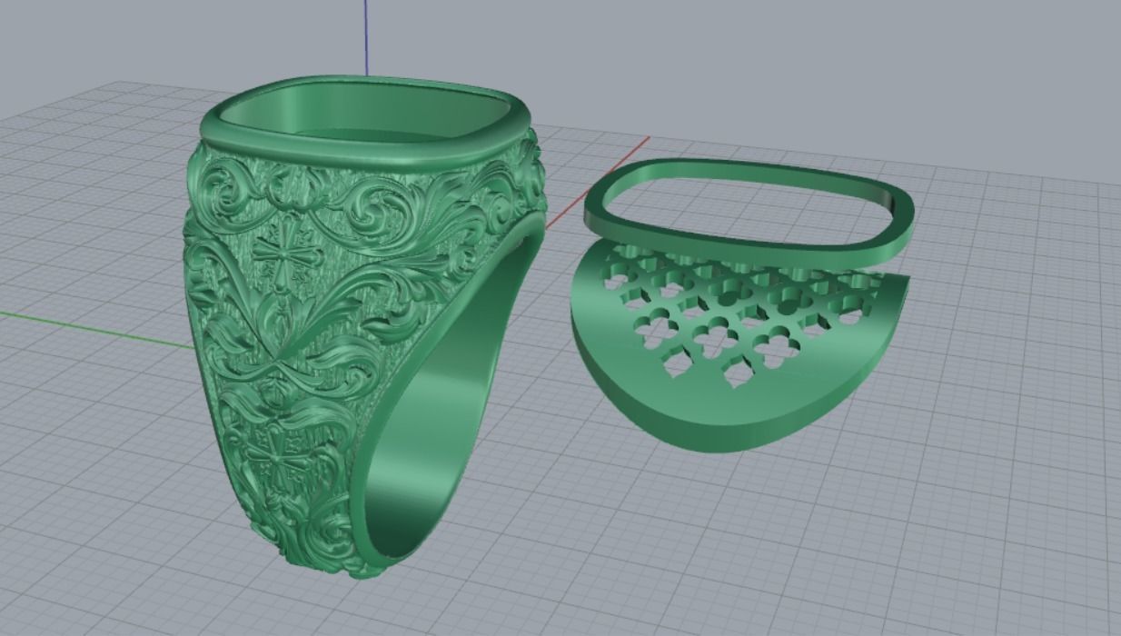 Men ring Cross 3D print model_4