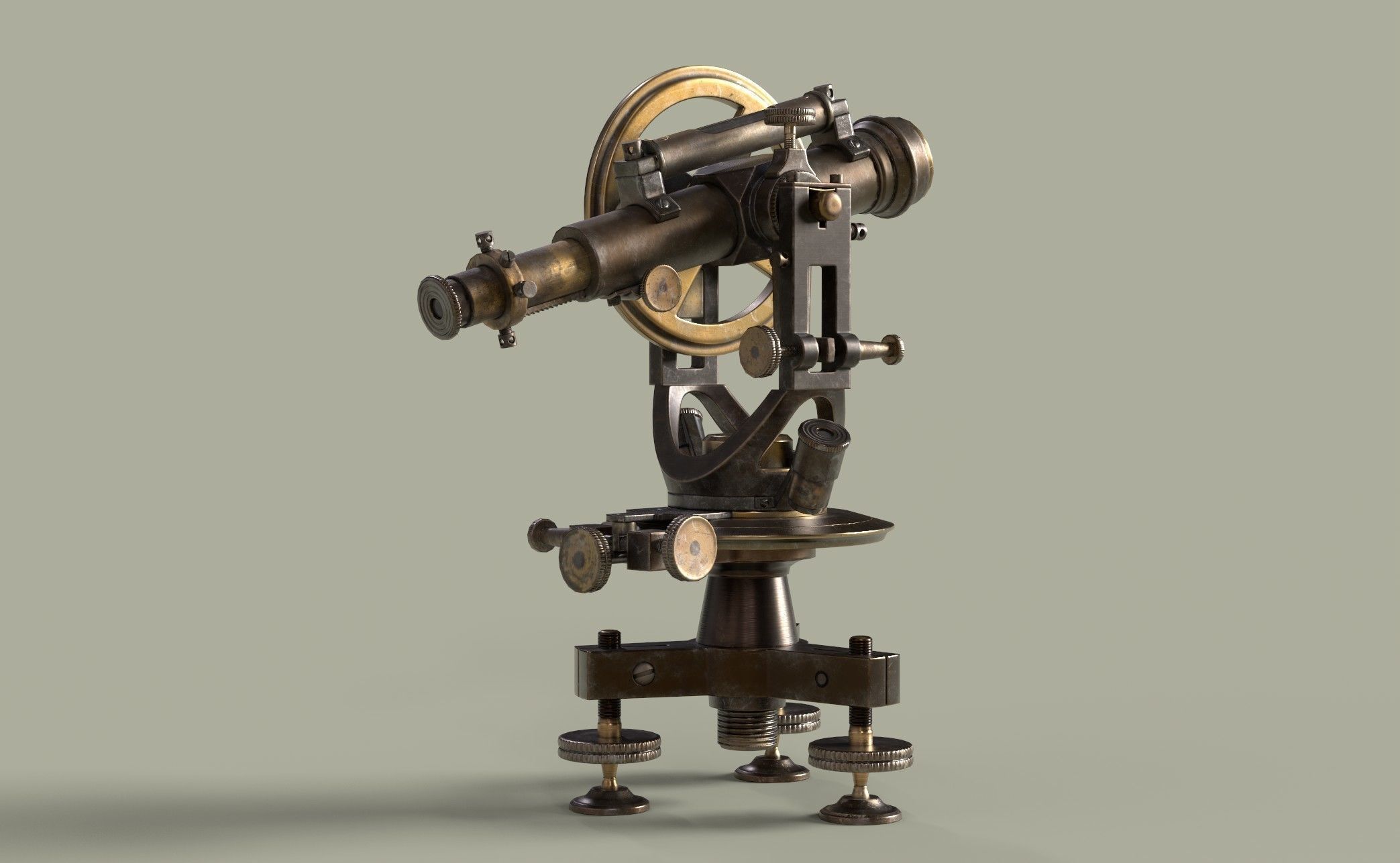 Theodolite PBR Game-Ready Low-poly 3D model_3
