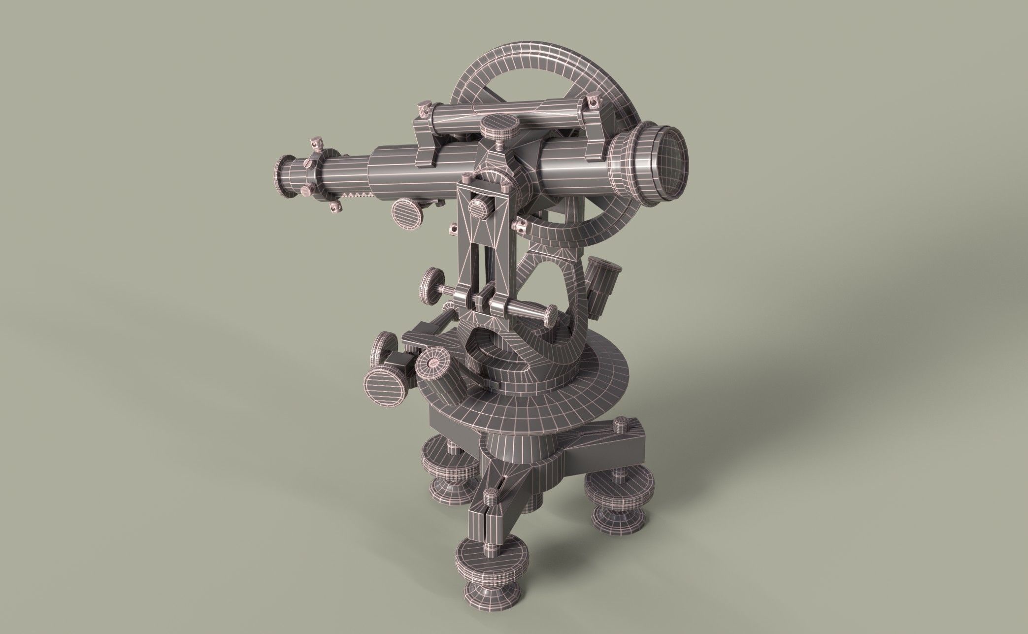 Theodolite PBR Game-Ready Low-poly 3D model_8