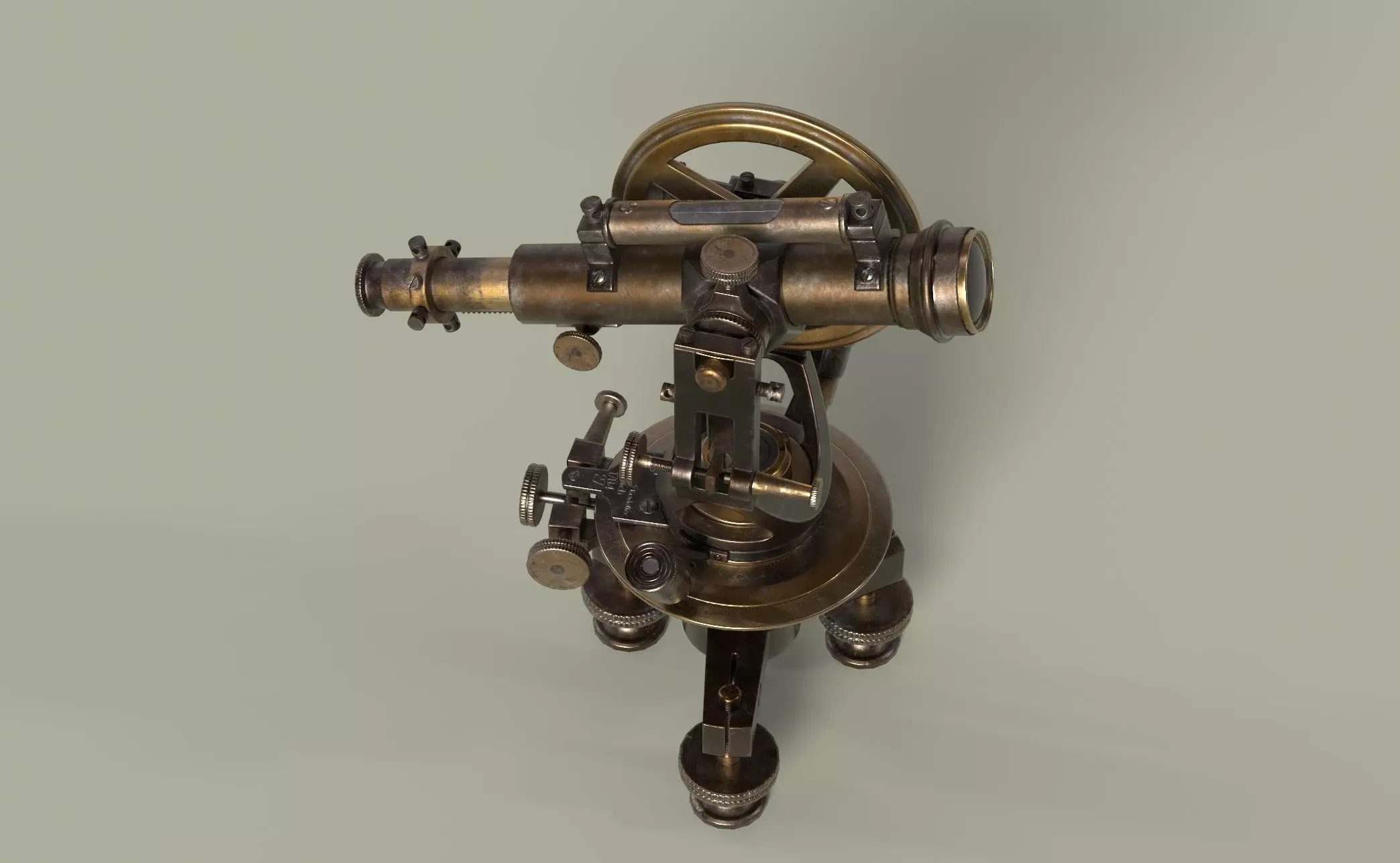 Theodolite PBR Game-Ready Low-poly 3D model_0