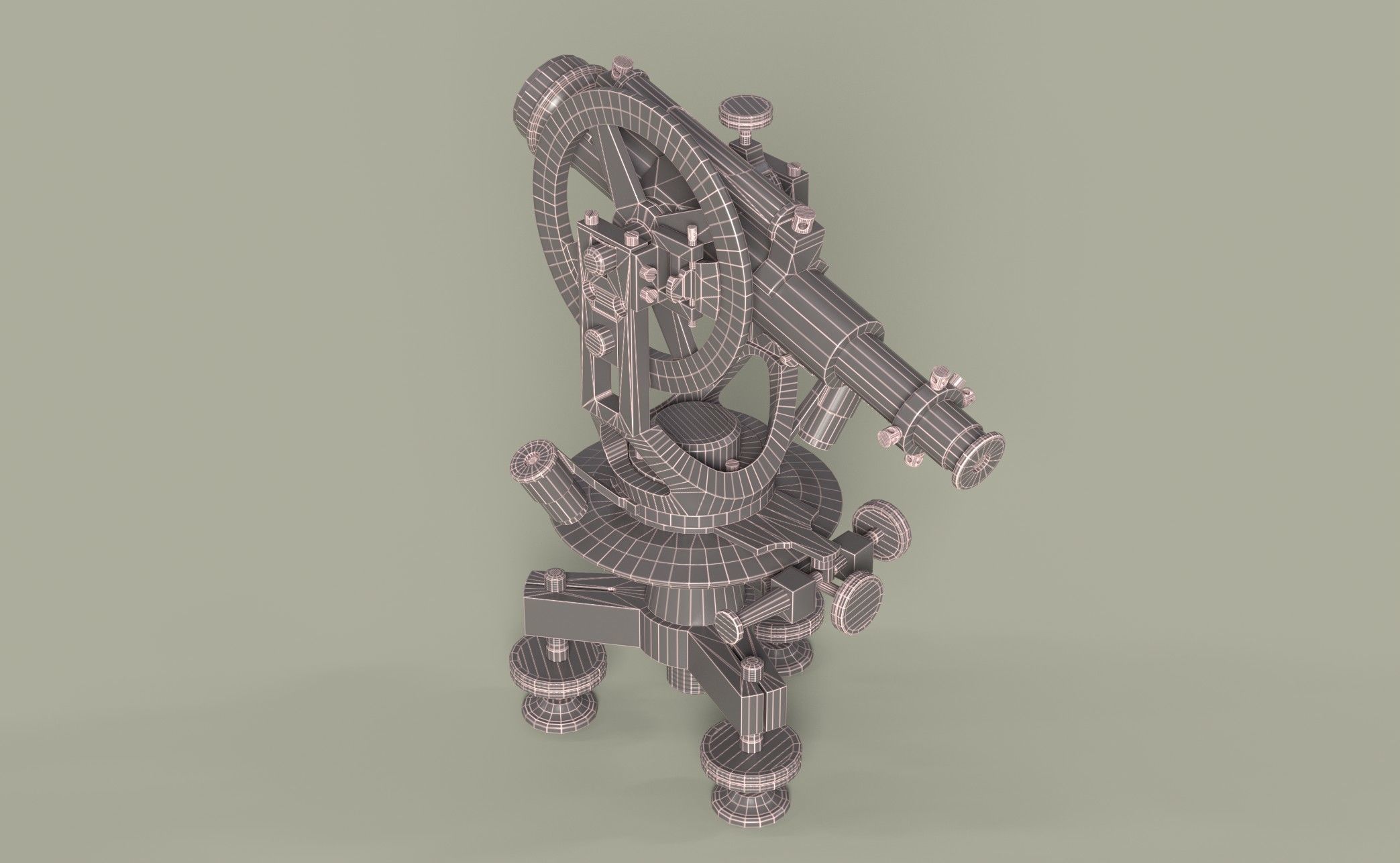 Theodolite PBR Game-Ready Low-poly 3D model_10